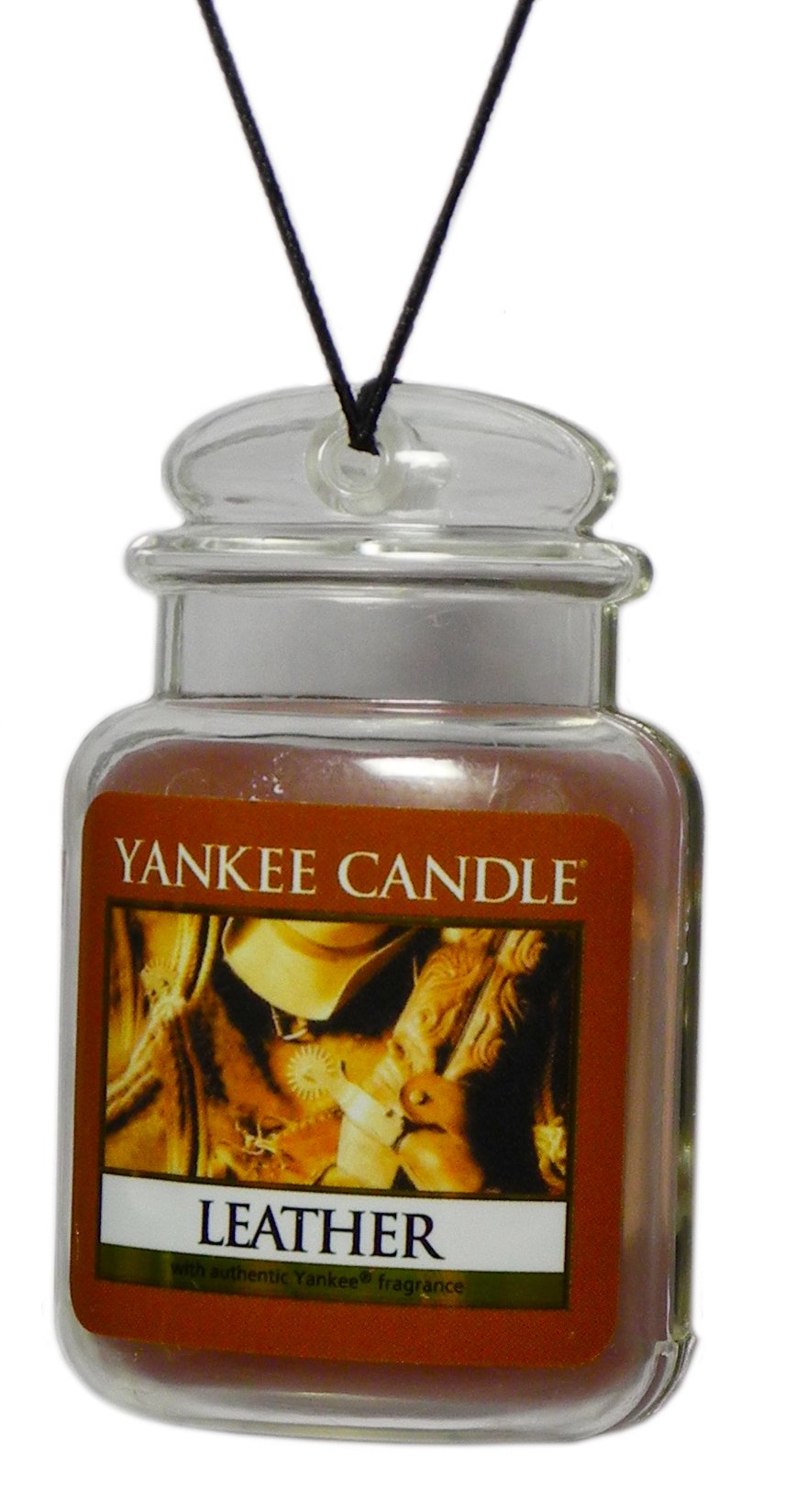 Yankee Candle Car Air Freshener, Ultimate Leather Scent, Brown, 1 Count, Model 1220883, Neutralizes Odors Up to 30 Days