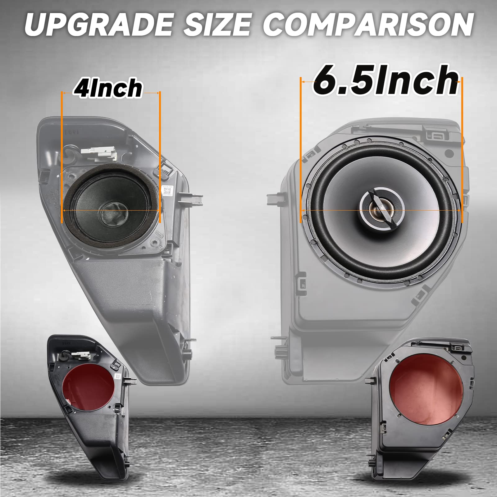 Mabett 6.5" Rear Speaker Pods for Ford Bronco 4-Door 2021-2024, Black ABS Interior Accessories