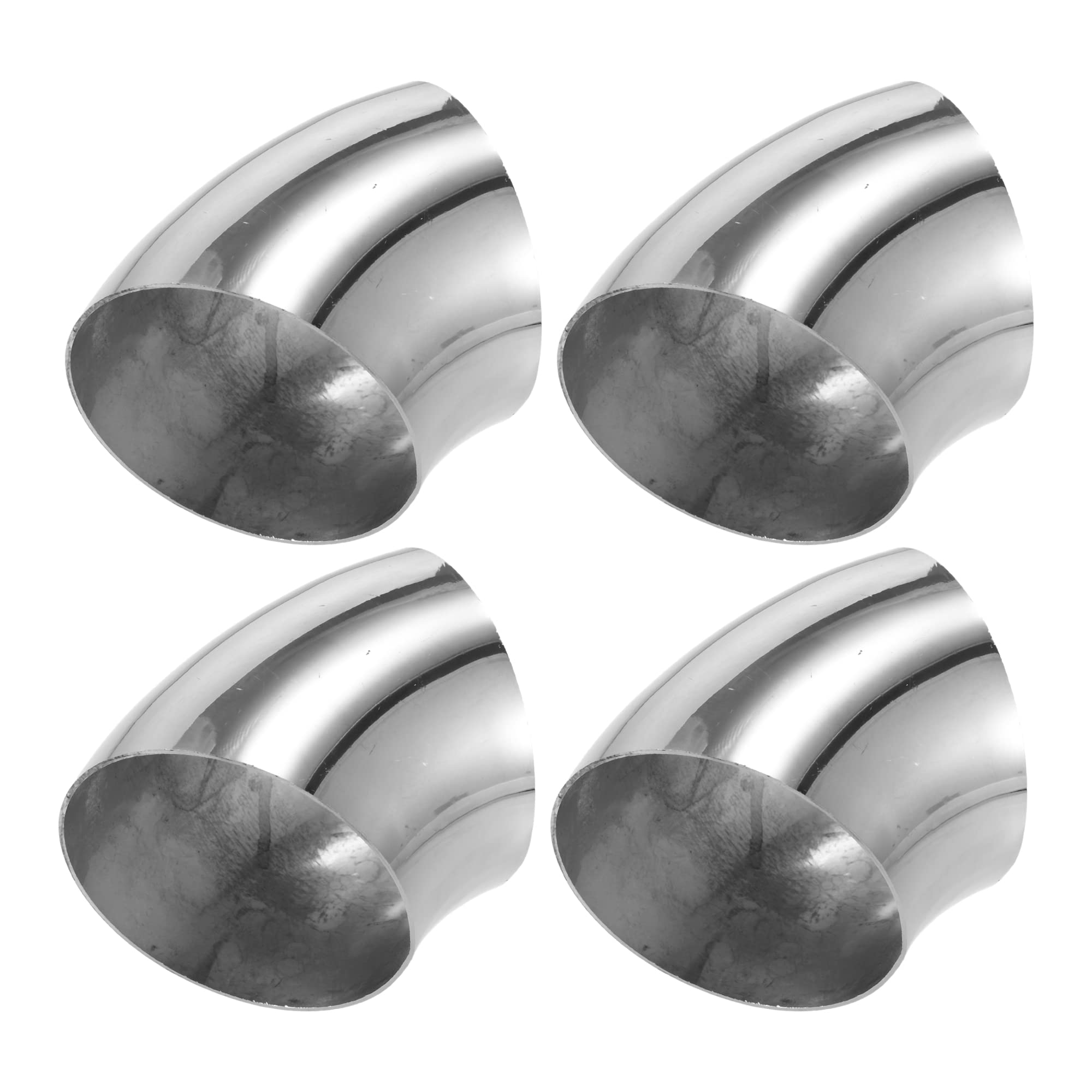 X AUTOHAUX 4 Pcs OD 3.5 Inch 45 Degree SS304 Stainless Steel Bend Tube Exhaust Elbow Pipe for Car Modified Exhaust System 3.5'' 