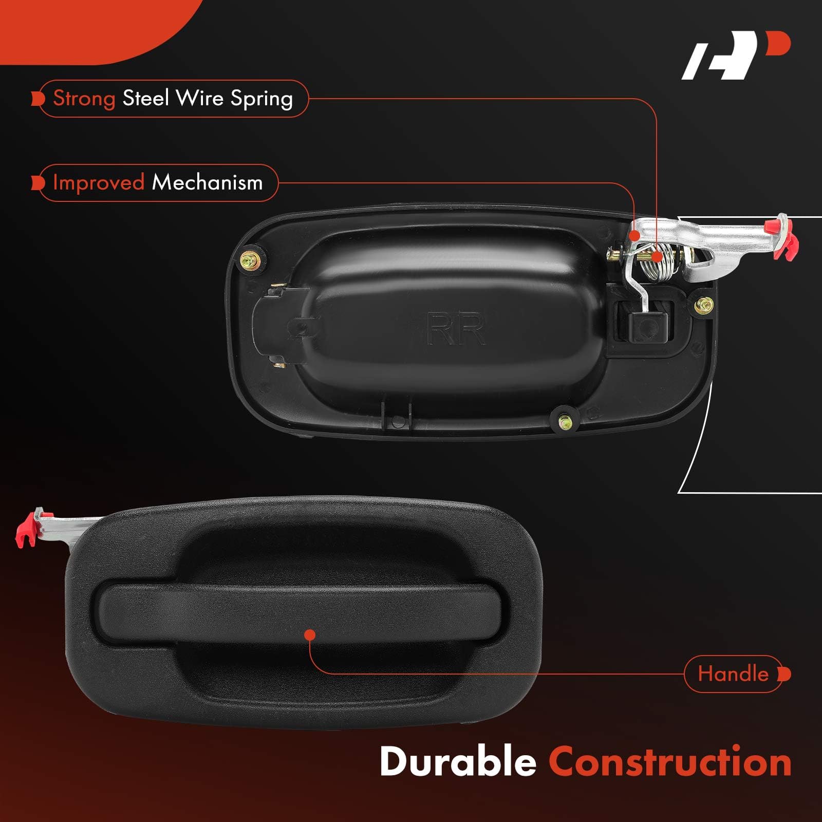 A-Premium - Rear Right Passenger Side Exterior Door Handle - Compatible with Chevy Silverado 1500 2500 3500, Tahoe, Avalanche, S