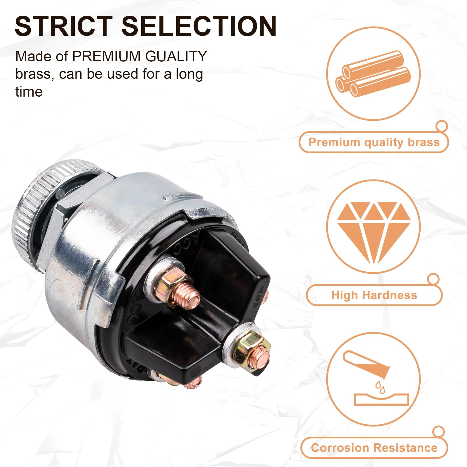 Ignition Switch with Key, Siasky 4 Position Universal Key Switch, Starter Switch 12V Fit Forklift, Car, Trailer, Tractor, Truck,