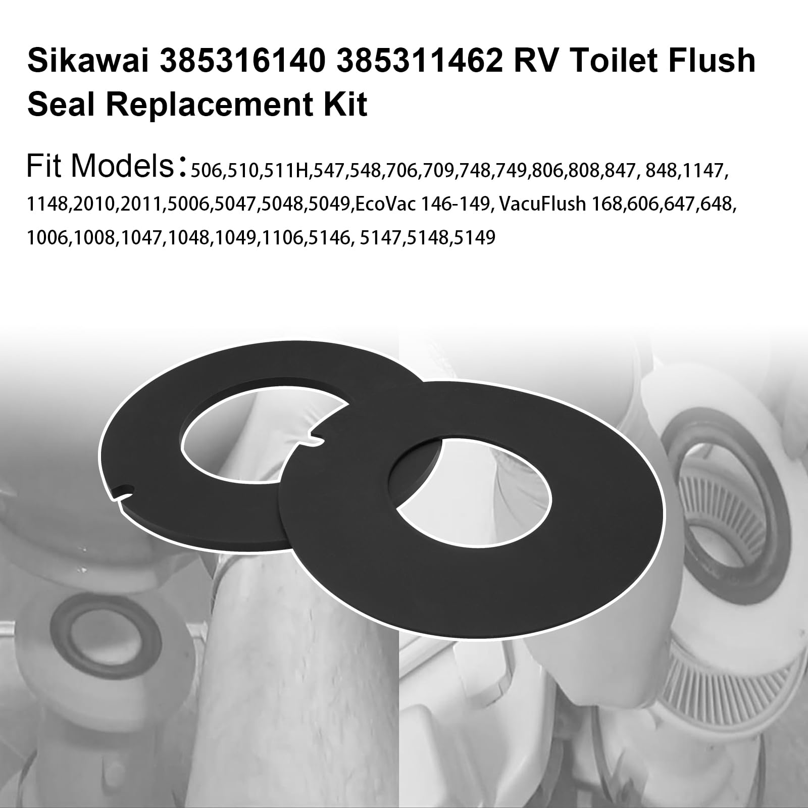 Sikawai 385316140 385311462 Rv Toilet Flush Seal Replacement Kit Toilet Rubber Ball Bowl Gasket Fits For Do-Metic Se-Aland Man-S