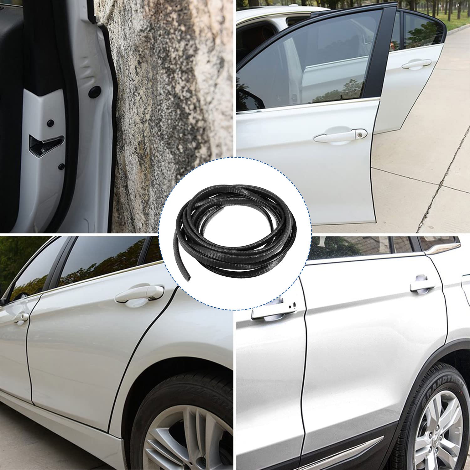 16.5Ft Car Door Edge Guards - Black Universal Fit Door Edge Protector, Rubber U Shape Automotive Door Trim Molding for Sedans Tr