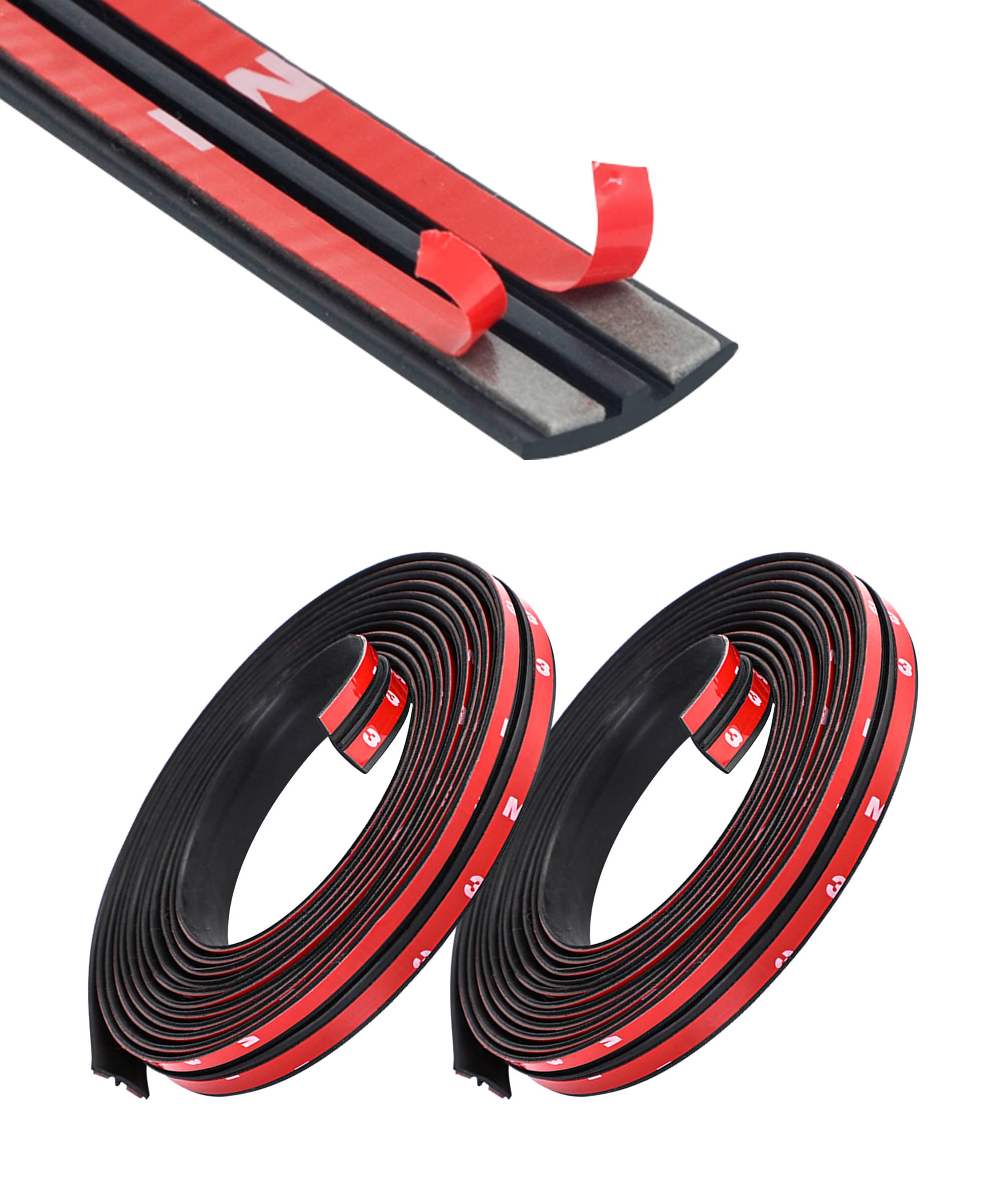 YAKEFLY 2 Pieces Windshield Rubber Seal Windshield Trim Stripping,22 Ft Windshield Rubber Seal,Car Weather Stripping T Shape Sea