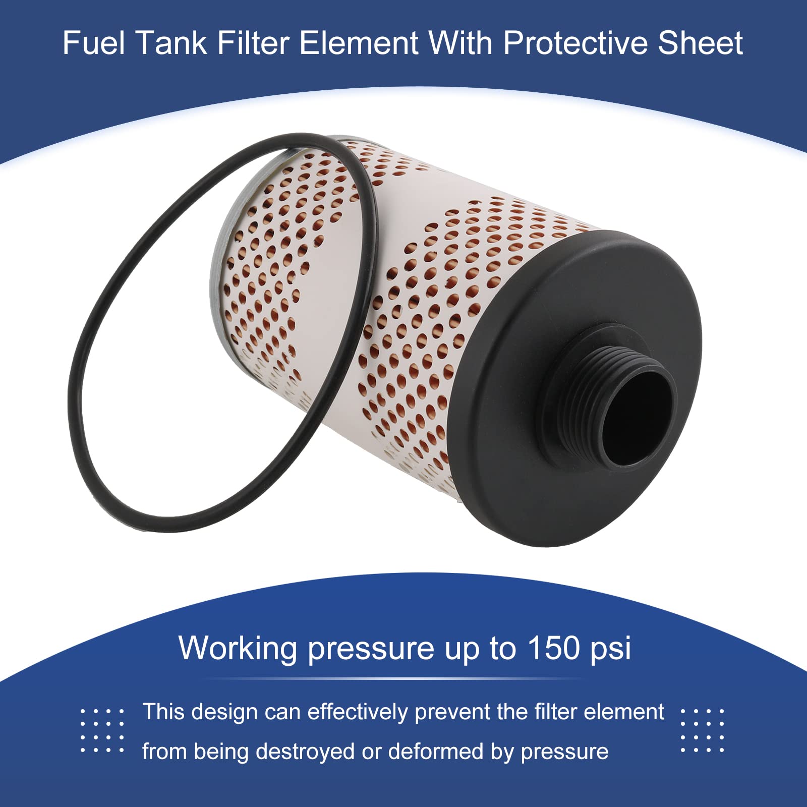 Dicmic 1Pc 496-5 Fuel Tank Filter Element Replacement For Gasoline And Diesel Water Separate 30 Micron With Protective Sheet