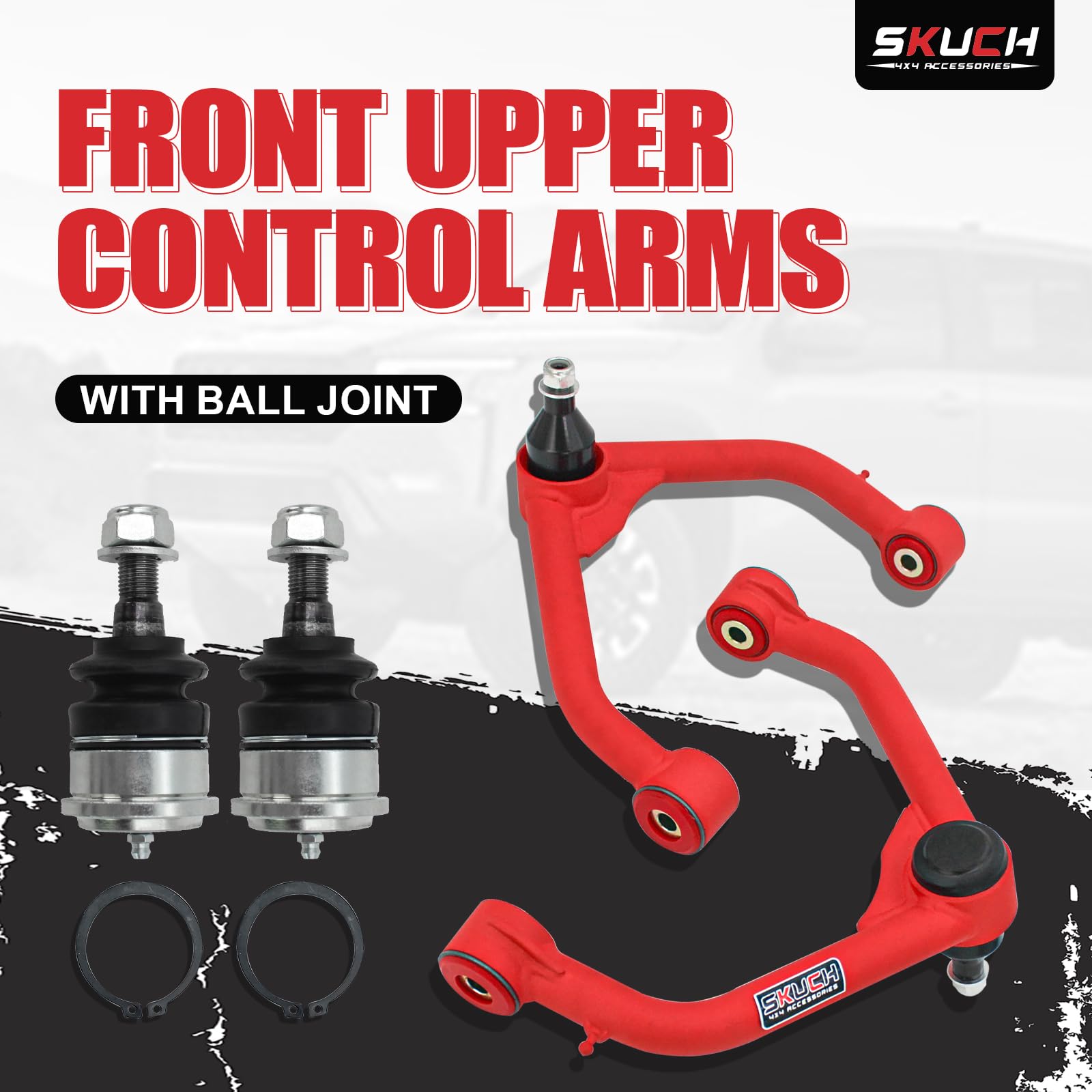 Front Upper Control Arm for 2009-2018 Ram 1500 4WD, 2019-2024 Ram 1500 Classic 4WD, 2-4'' Lift PU Bushings Control Arm with Ball