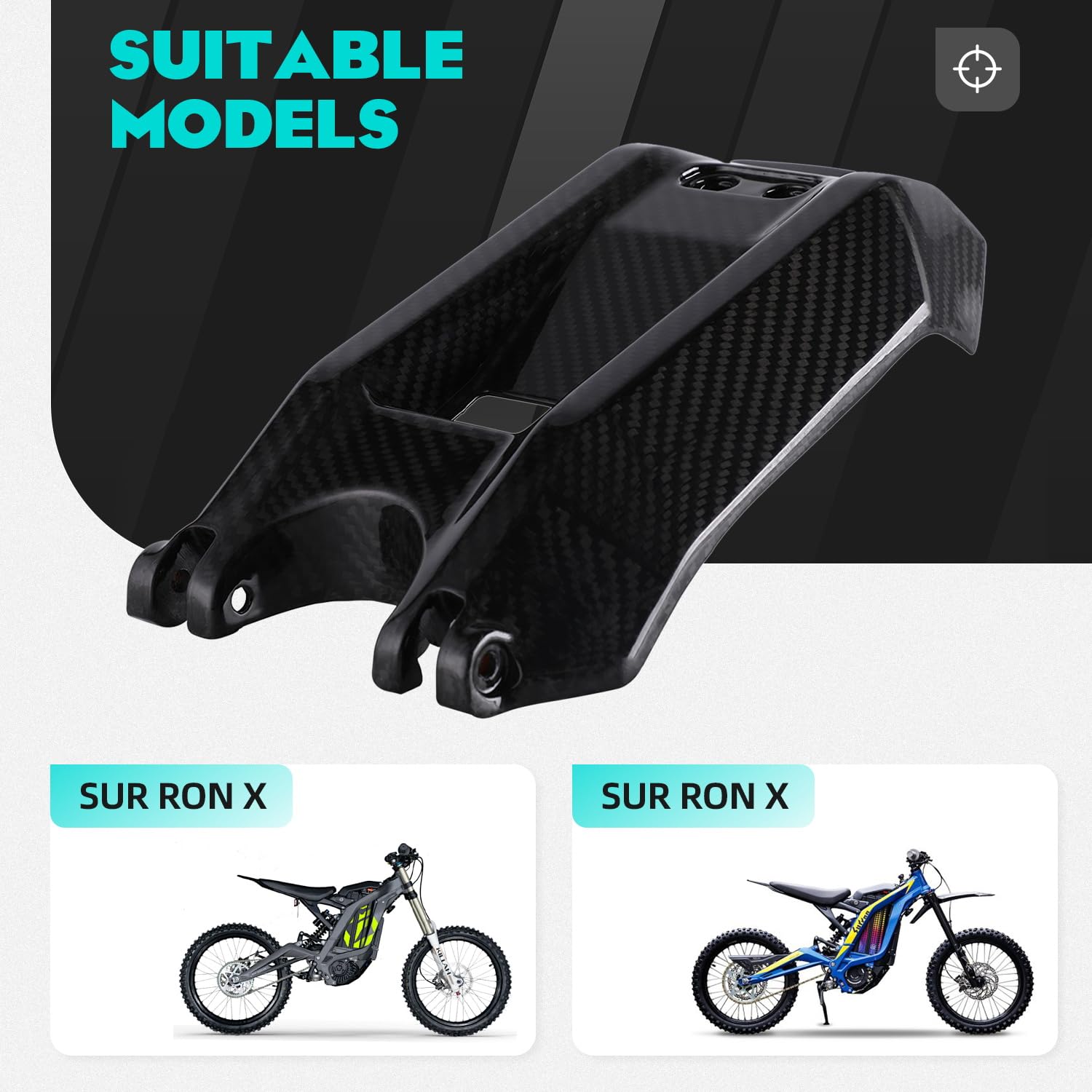 Funparts Carbon Fiber Battery Cover for Surron Light Bee X/S - Black, Durable Lid Guards for Electric Dirt Bike