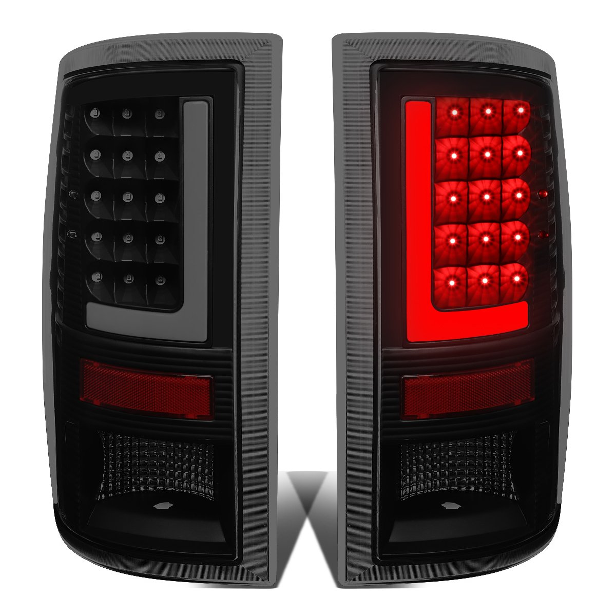 Dna Motoring Tl-Dram09-Led-3D-Bk-Sm Led 3D Tail Light Assembly Driver & Passenger Side [Compatible With 09-17 Dodge Ram 1500 250
