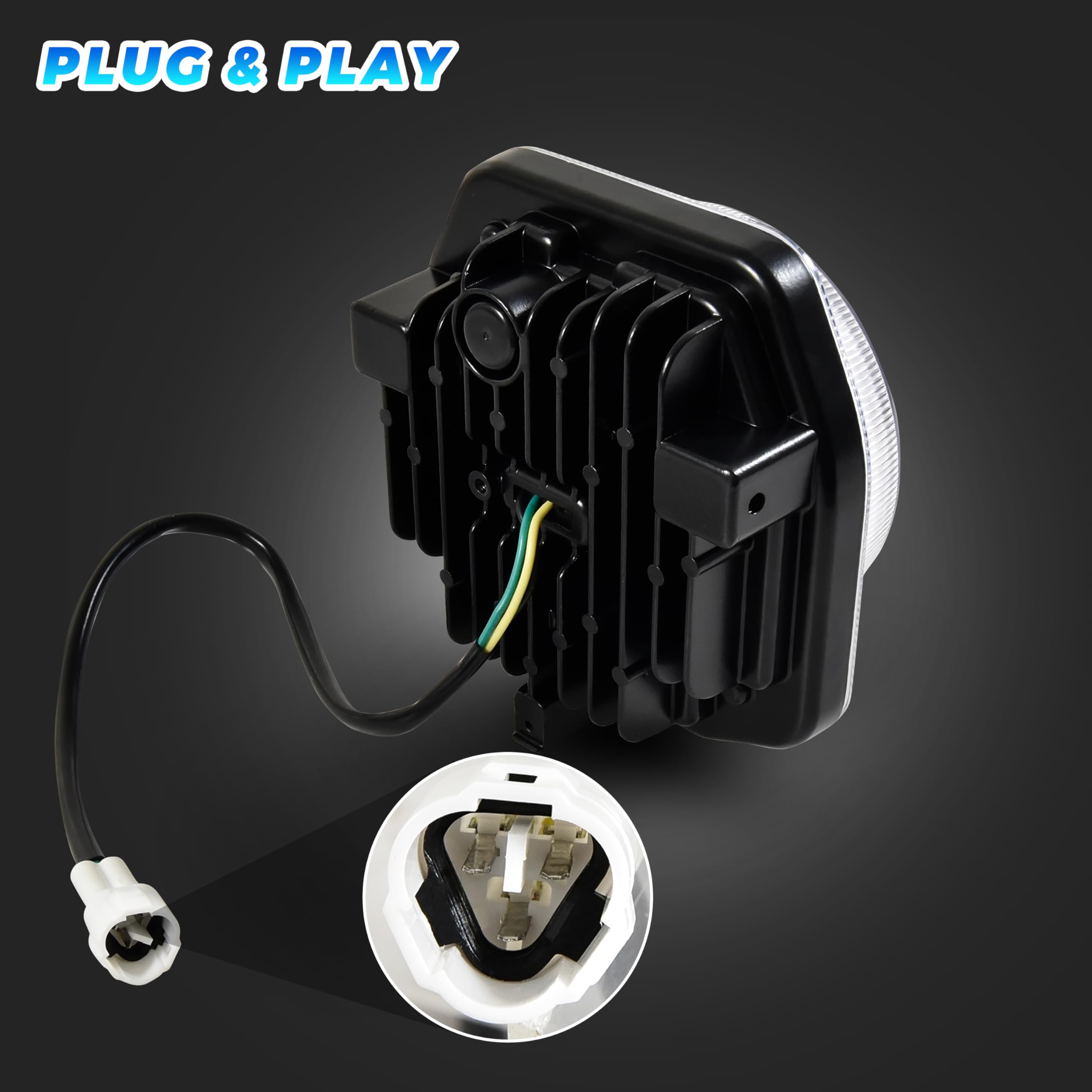SAUTVS LED Headlights for Yamaha YXZ 1000R & Wolverine X2/X4, High Low Beam, Blue, 2PCS, Replace #2UD-84300-00-