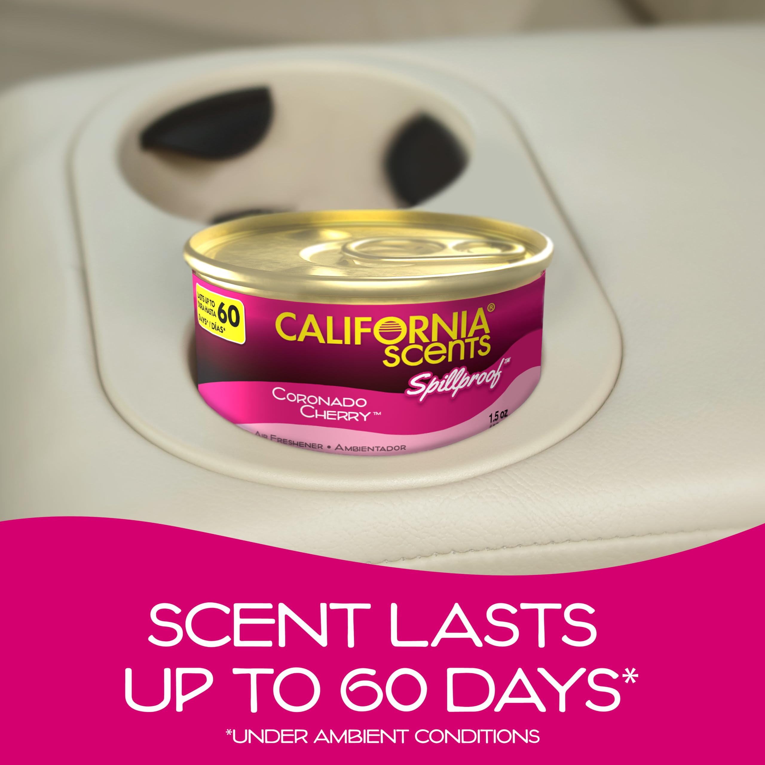California Scents Air Freshener, Coronado Cherry, Spillproof Cans, Set of 12, 1.5 Oz Each, Ideal for Home and Car