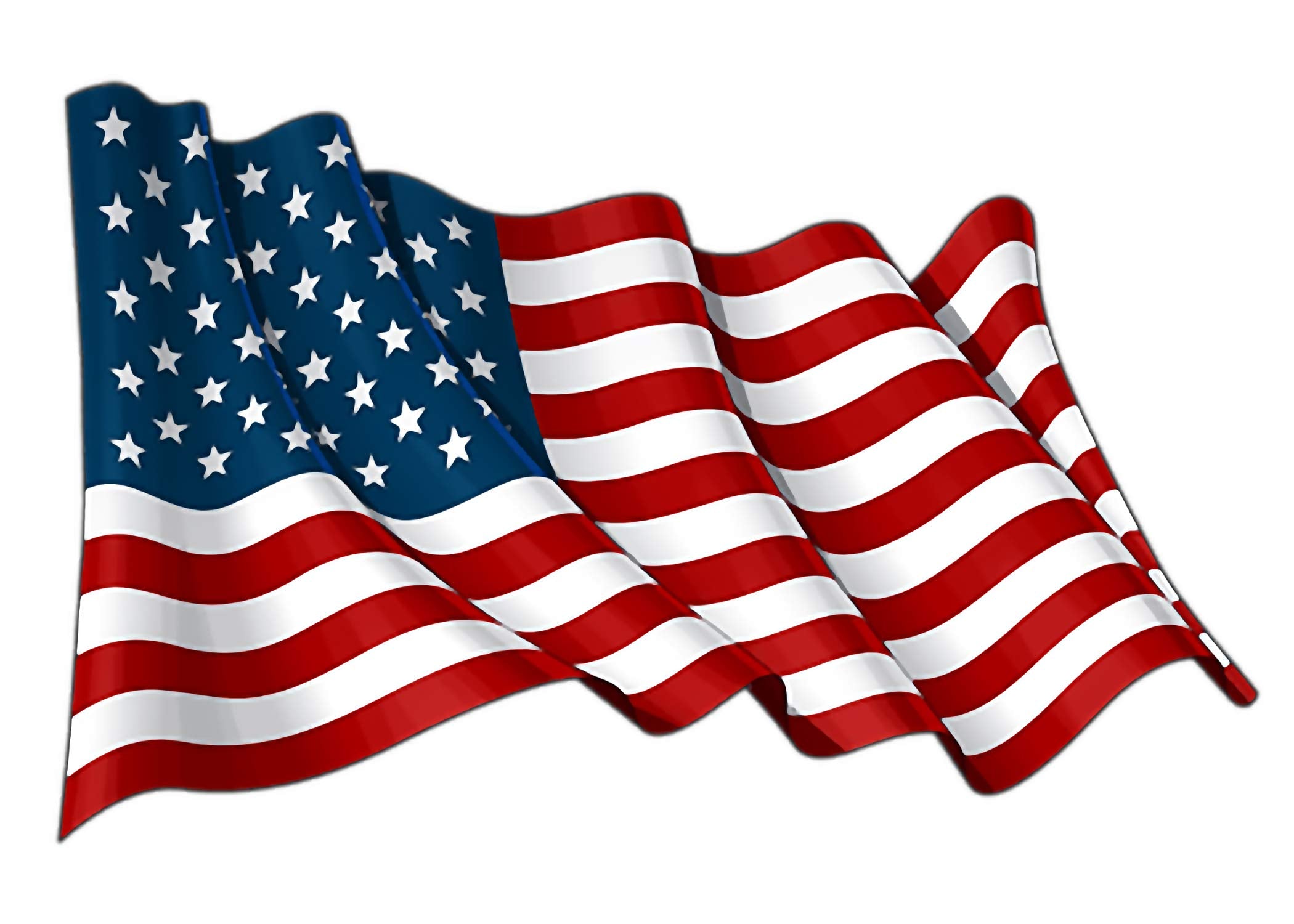 Rogue River Tactical USA Flag Sticker Bumper Sticker Car Decal Gift Patriotic American Wavy United States (Large 10x6)