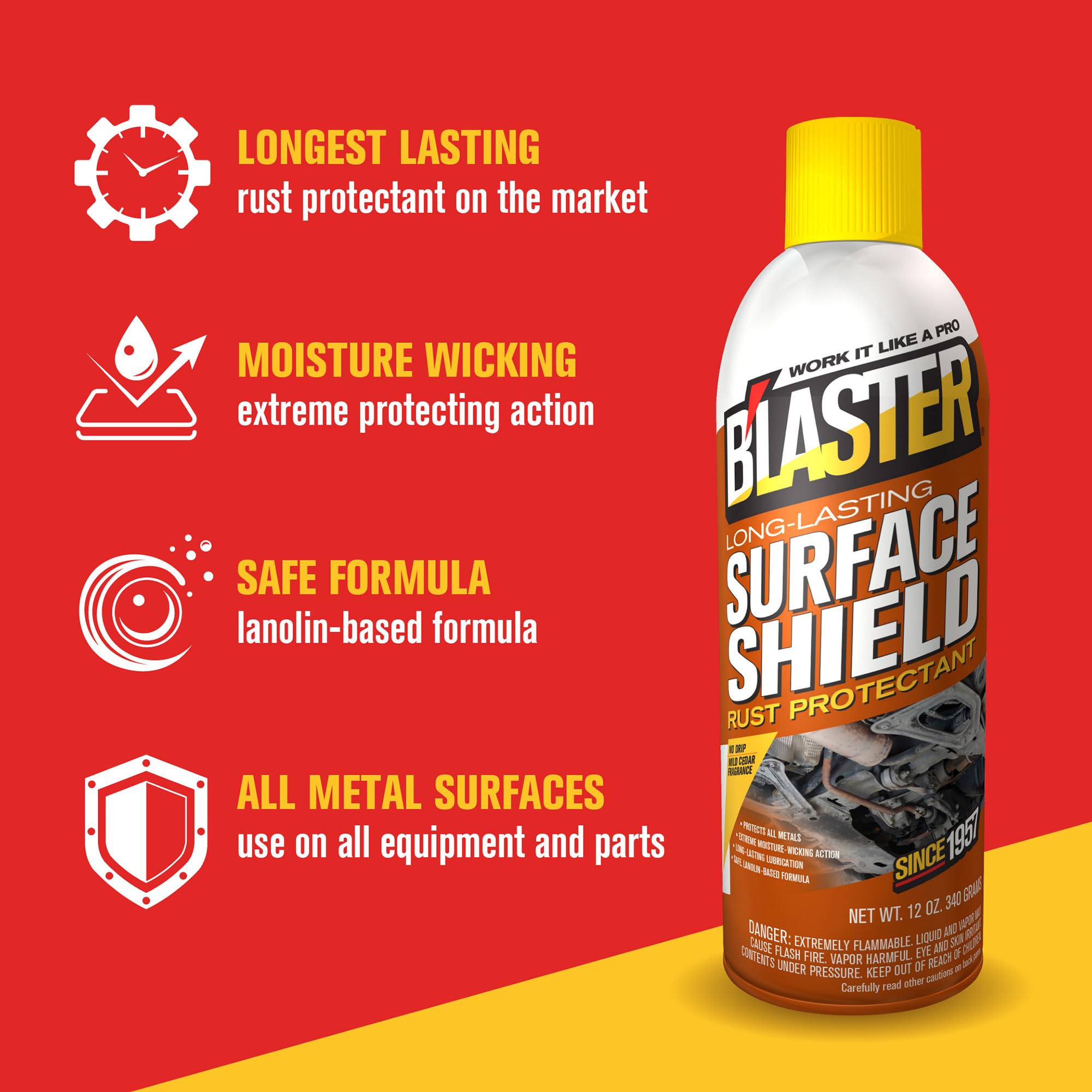 B'laster Surface Shield 12 oz Corrosion Protection Undercoating, Pack of 6 - Model 16-SS