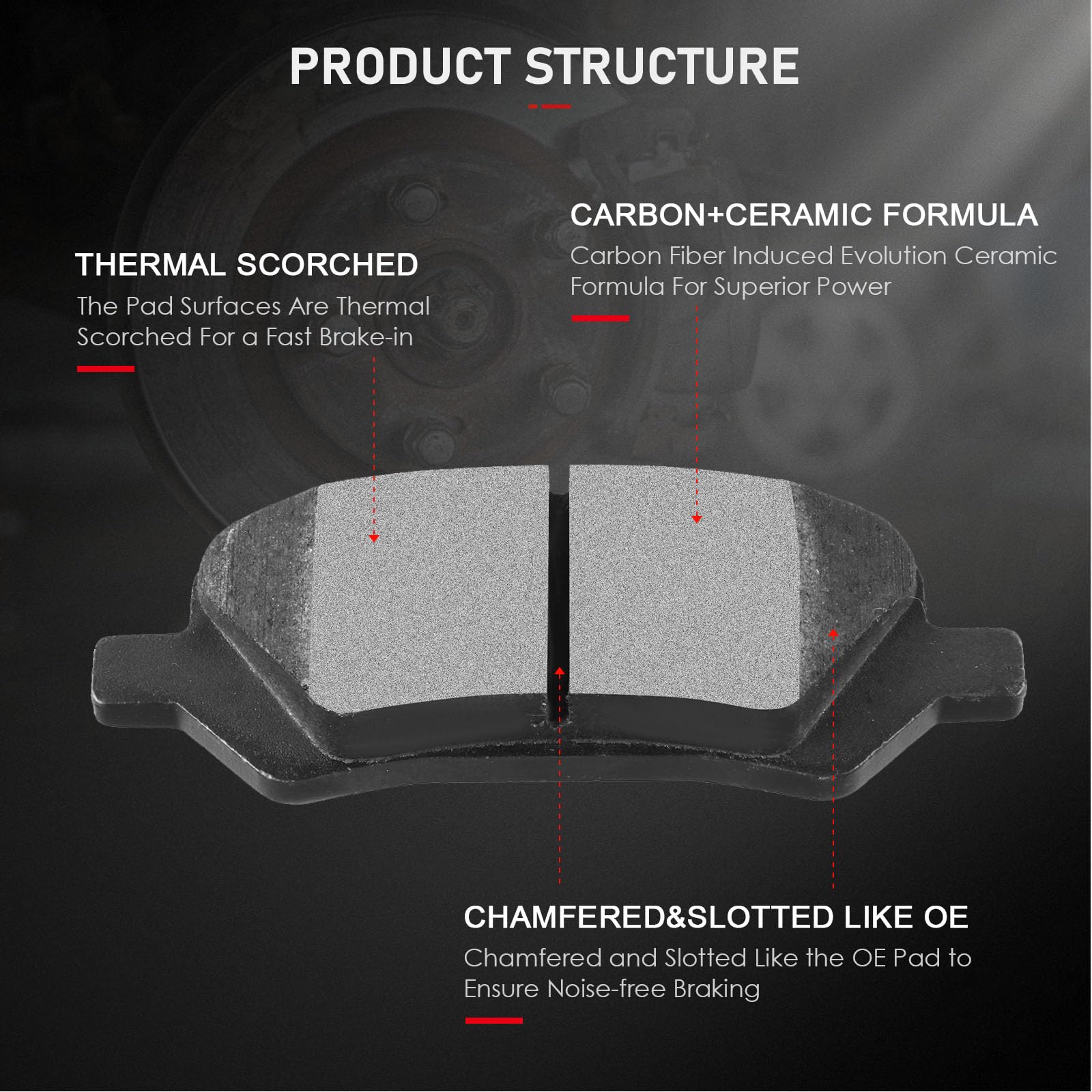 Cciyu D1401 D1402 Front & Rear Ceramic Disc Brake Pads Kit For Toyota Venza 2009-2016 8Pcs