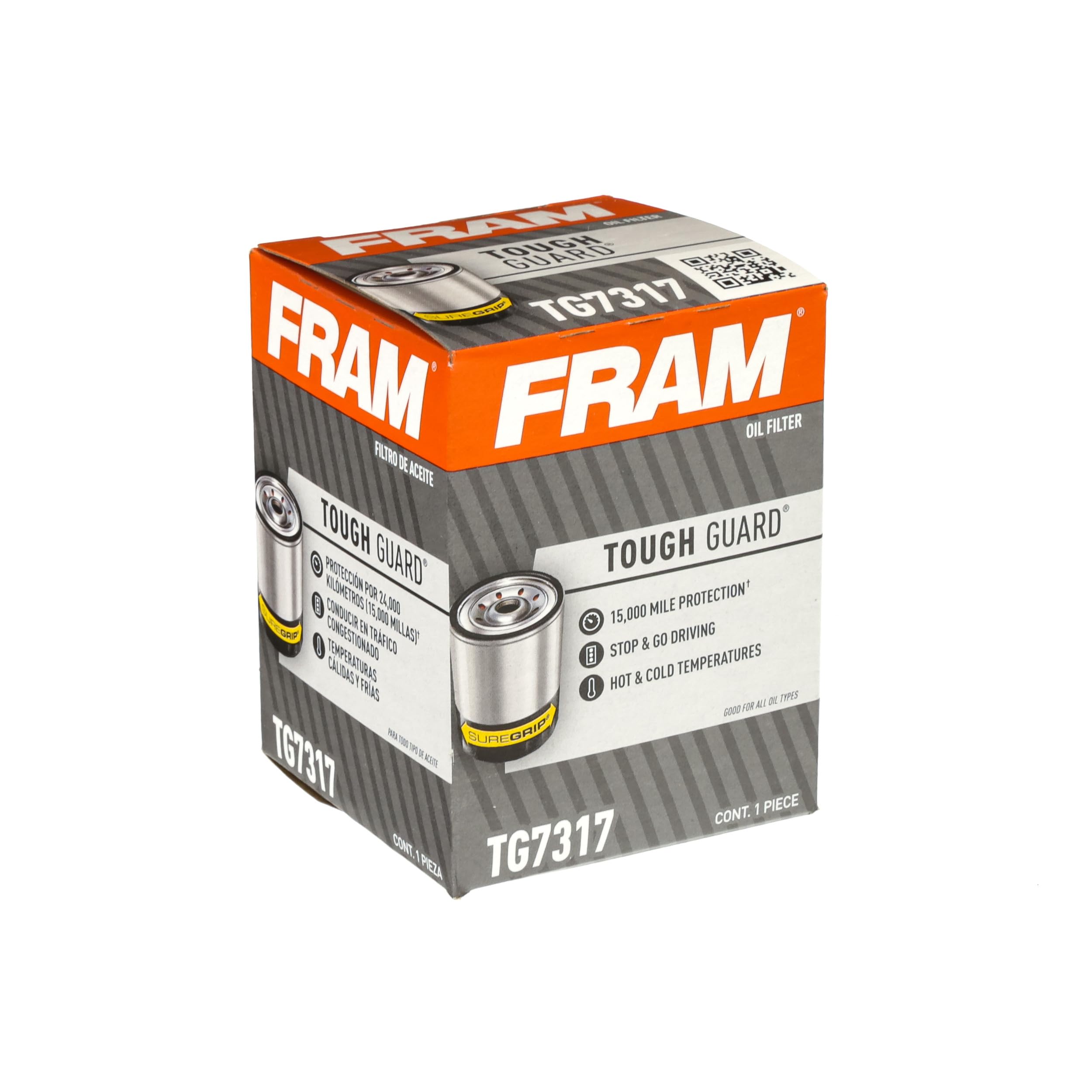 Fram Tough Guard Replacement Oil Filter Tg30, Designed For Interval Full-Flow Changes Lasting Up To 15K Miles