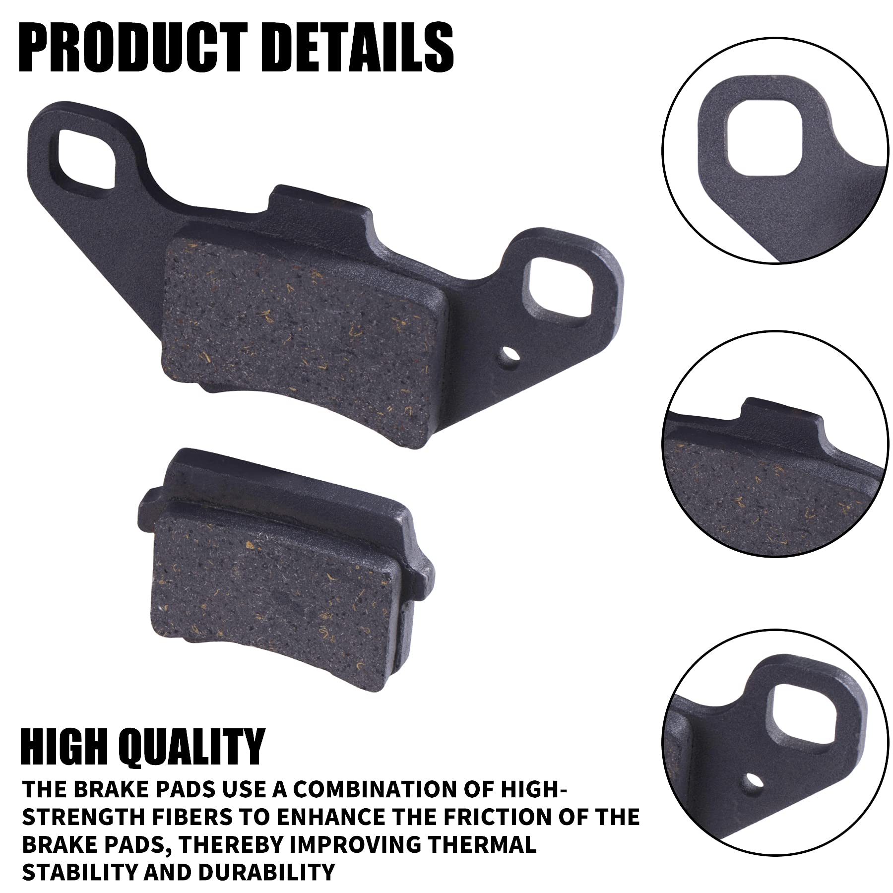 MWMNUN Disc Brake Pads Compatible with 50cc 70CC 90 cc 110 cc 125cc Taotao SunL JCL Coolster Kandi Supermach Tank Kandi Kinroad