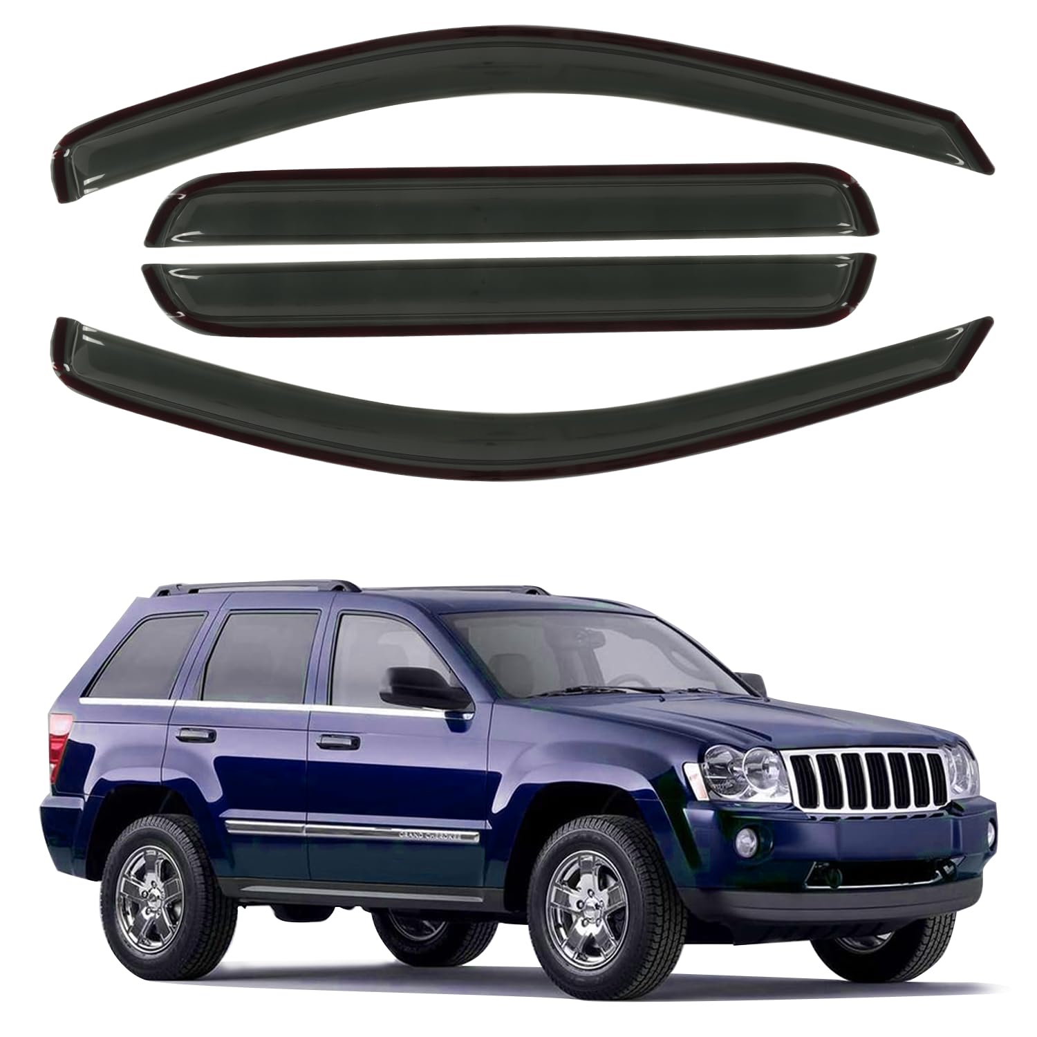 CHYKORLA Window Rain Guards for 2018-2024 Chevrolet (Chevy) Equinox, Tape-on Window Visor, Outside-Mount Vent Shade Wind Deflect