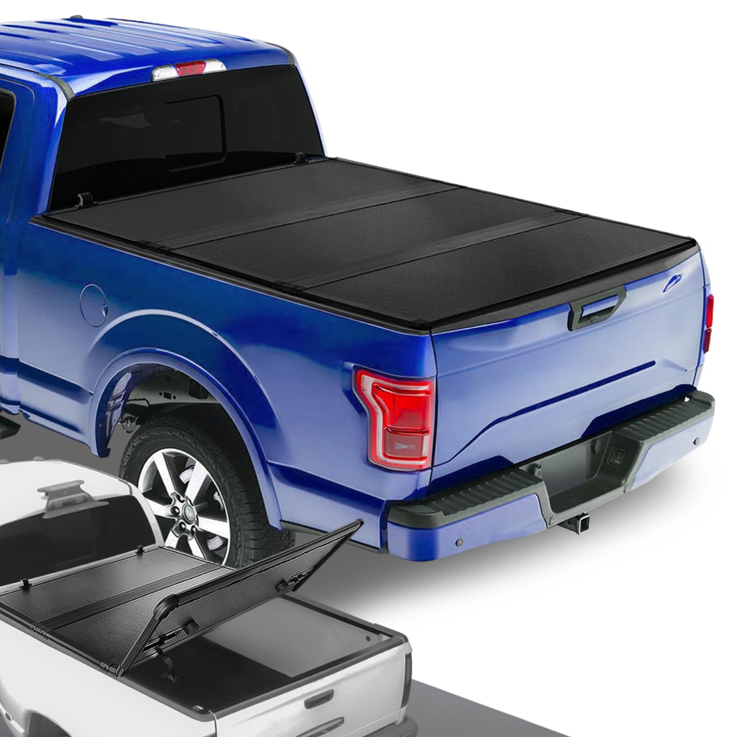 Dna Motoring New Upgrade Truck Bed Top Hard Solid Tri-Fold Tonneau Cover Compatible With 04-14 Ford F-150 5.5Ft Bed, Ttc-Hard-00