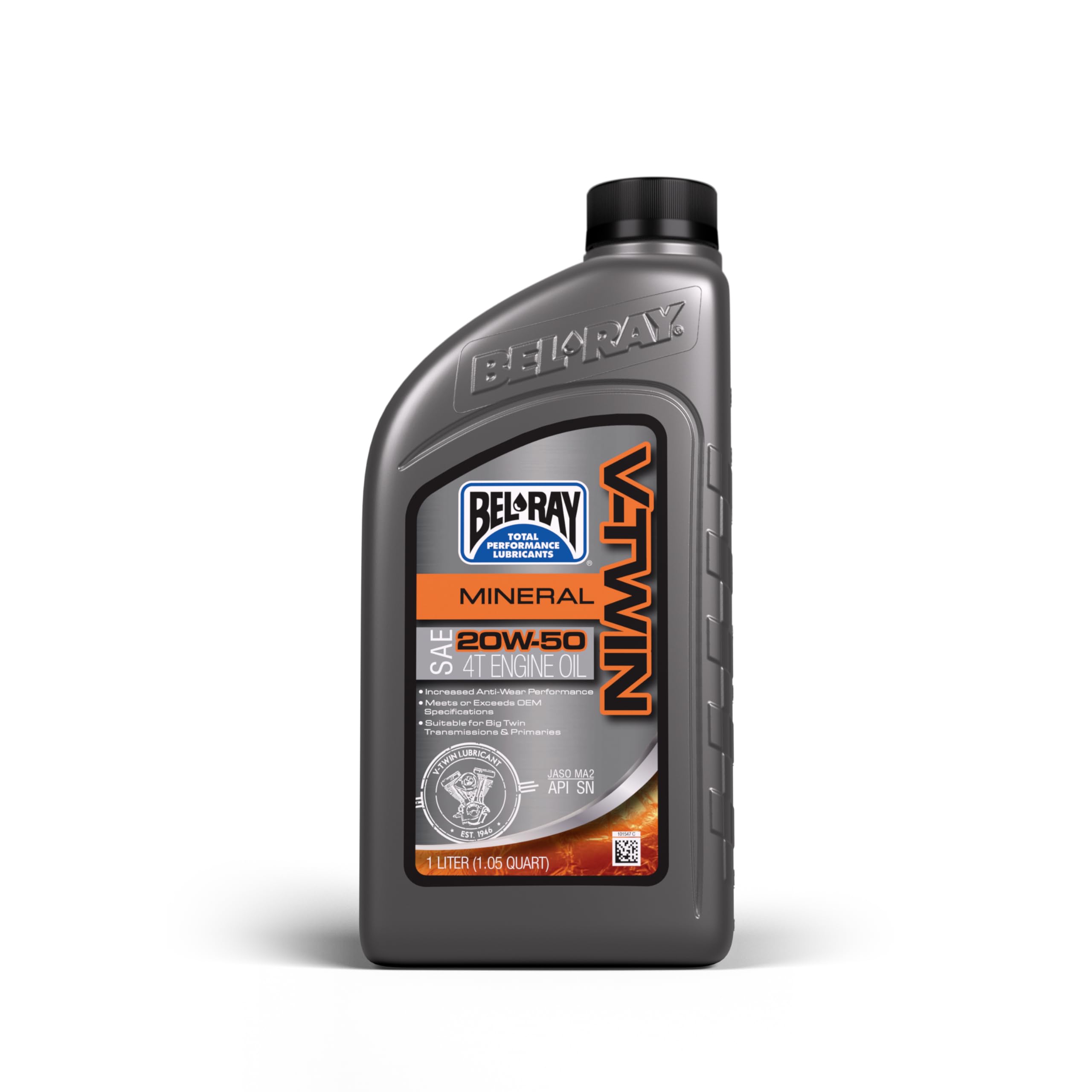 Bel-Ray V-Twin Mineral 4T Engine Oil | SAE 20W-50 | 1 Liter | SKU: 96905-BT1