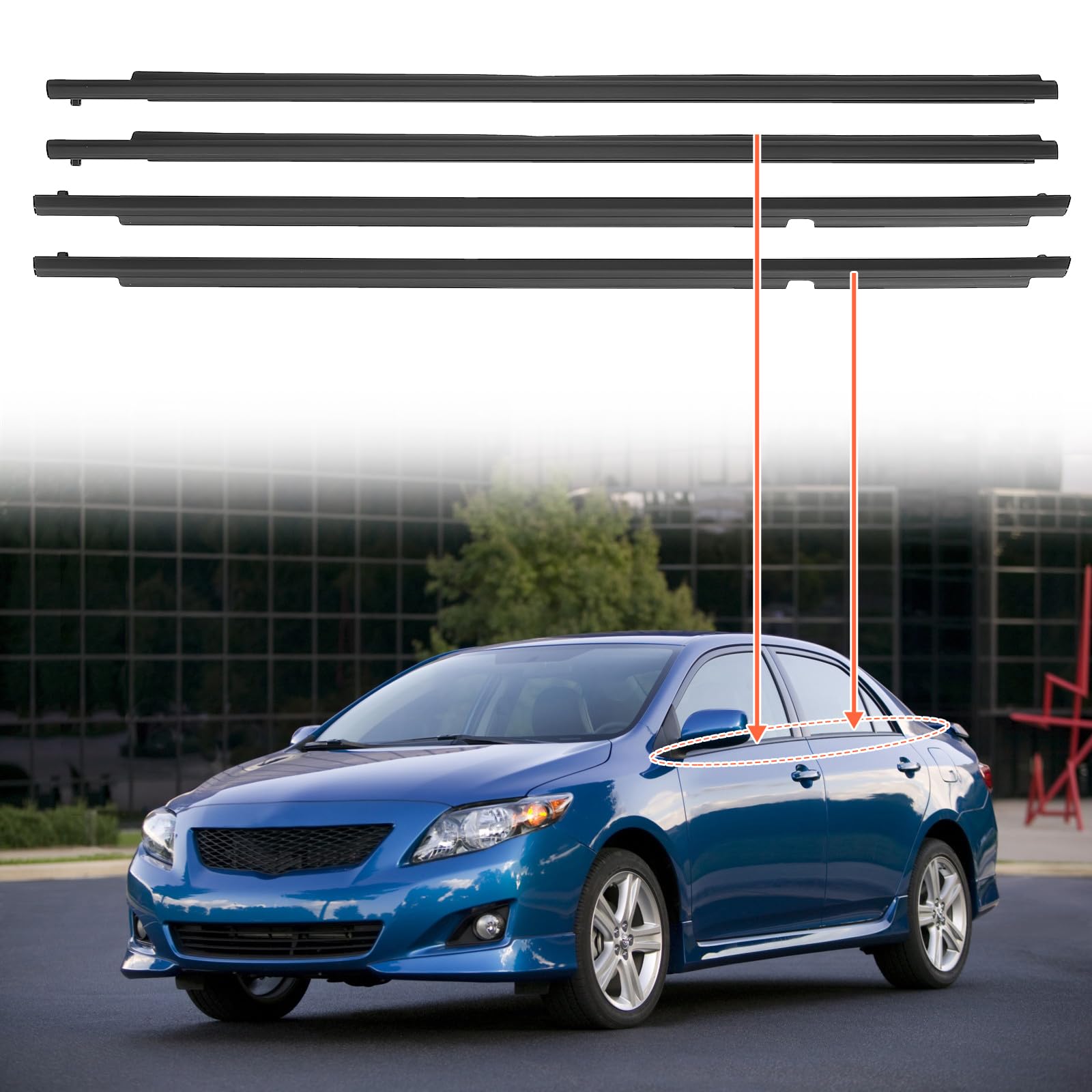 ACLONG Weatherstrip Window Seal Car Window Moulding Trim Sweep Felt Seal Kit Fit for Toyota Corolla CE LE S XLE XRS 2009 2010 20