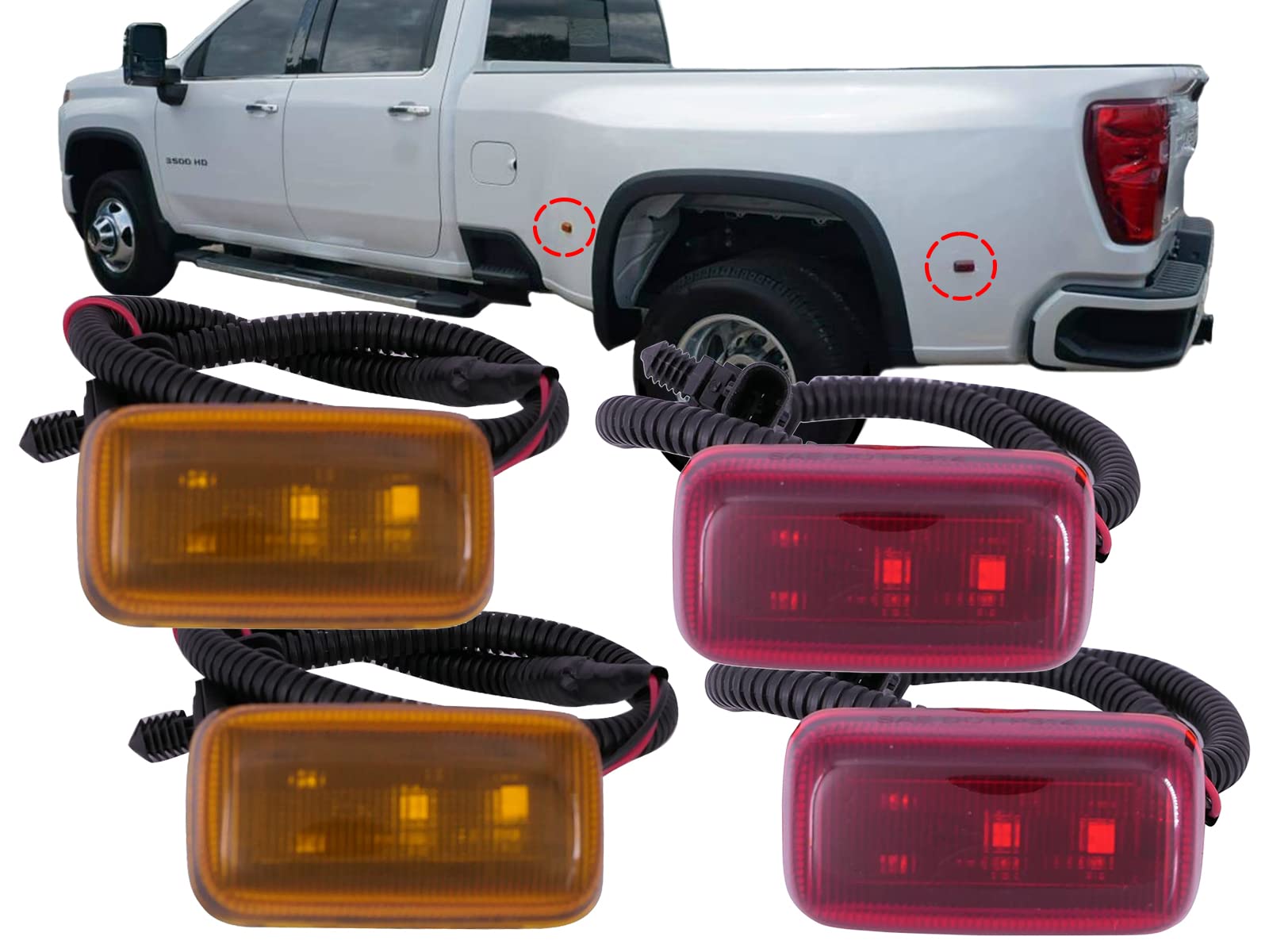 Auto Parts Avenue APA Replacement LED Side Marker Light for 2015 2016 2017 2018 2019 2020 2021 2022 2023 Silverado Sierra 2500 3