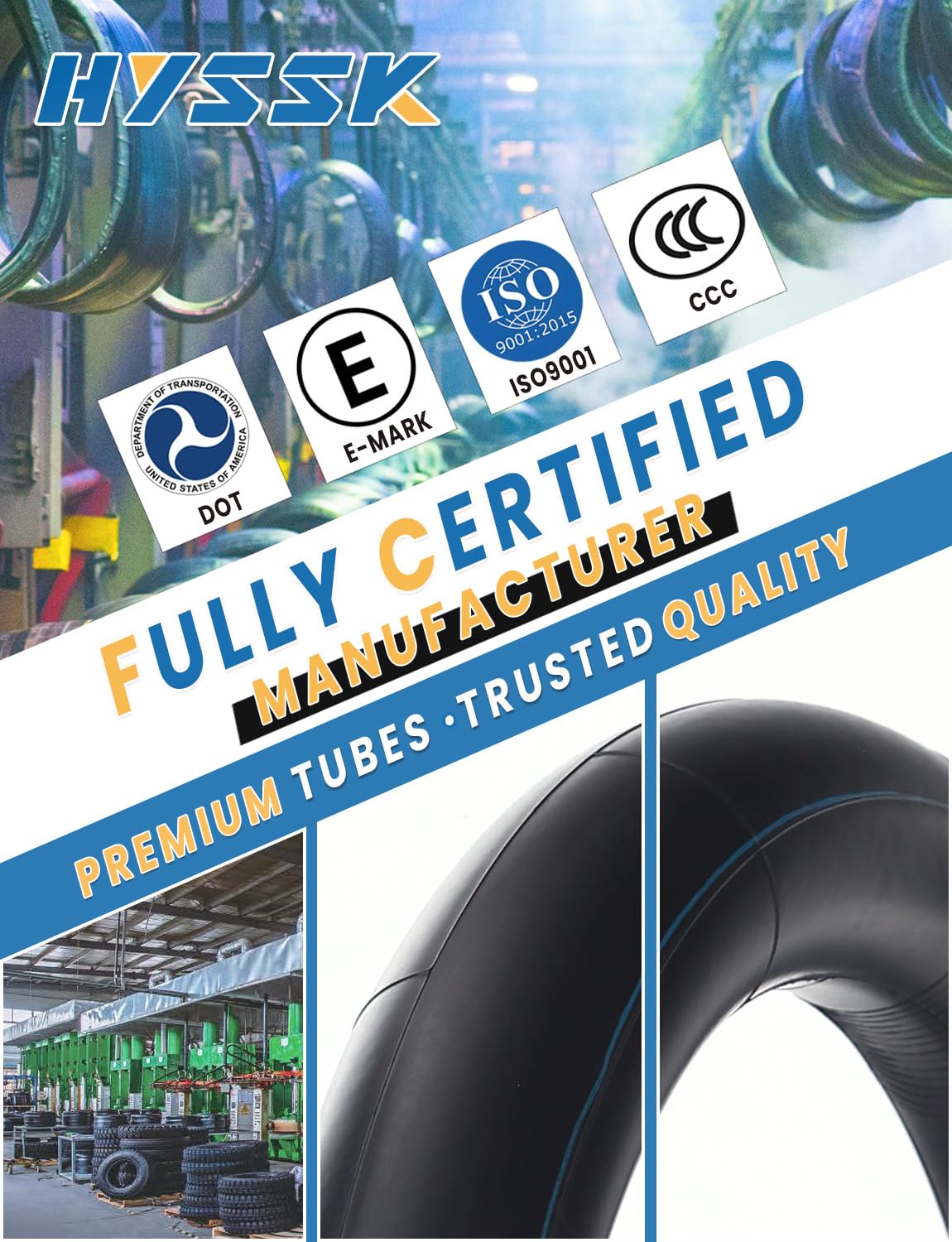 Premium Hyssk 2.75/3.00-12'' Motorcycle Inner Tube For 80/100-12 Ssr Dirt Pit Bike Rear Tire