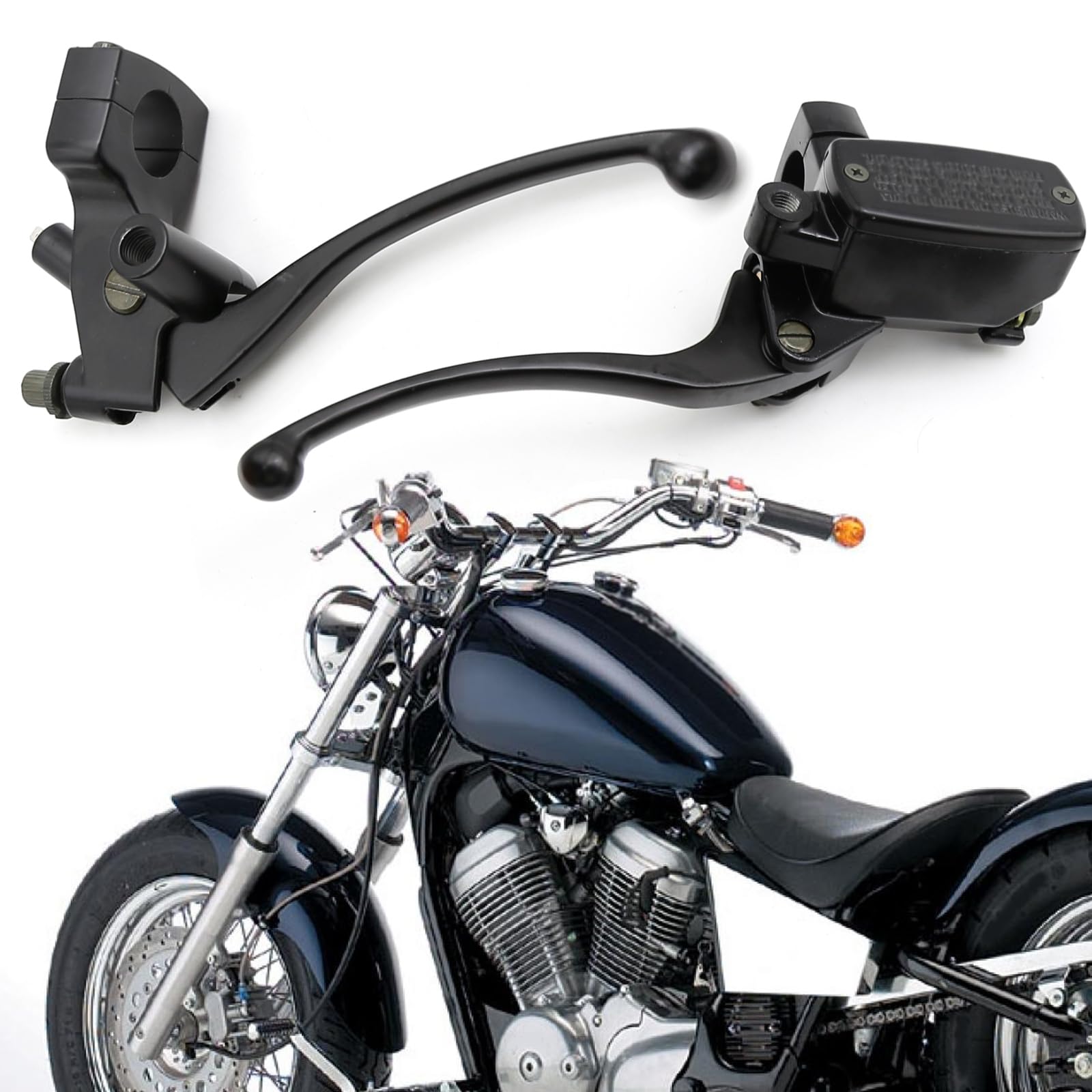 Hoypeyfiy Left & Right Brake Master Cylinder Clutch Lever 1'' 25Mm Replacement For Honda Magna Shadow Spirit Suzuki Intruder Yam