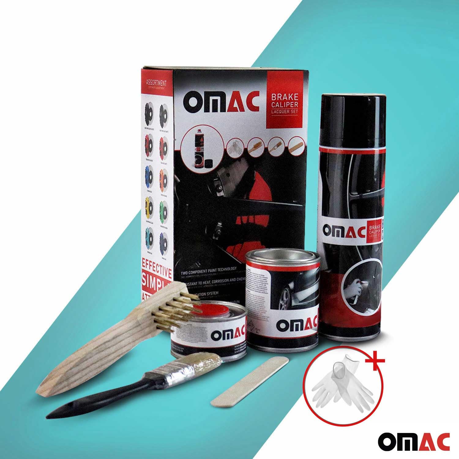 OMAC Brake Caliper Paint Kit - Epoxy Based, High-Temp, Nevada Blue, Model 96AA1017