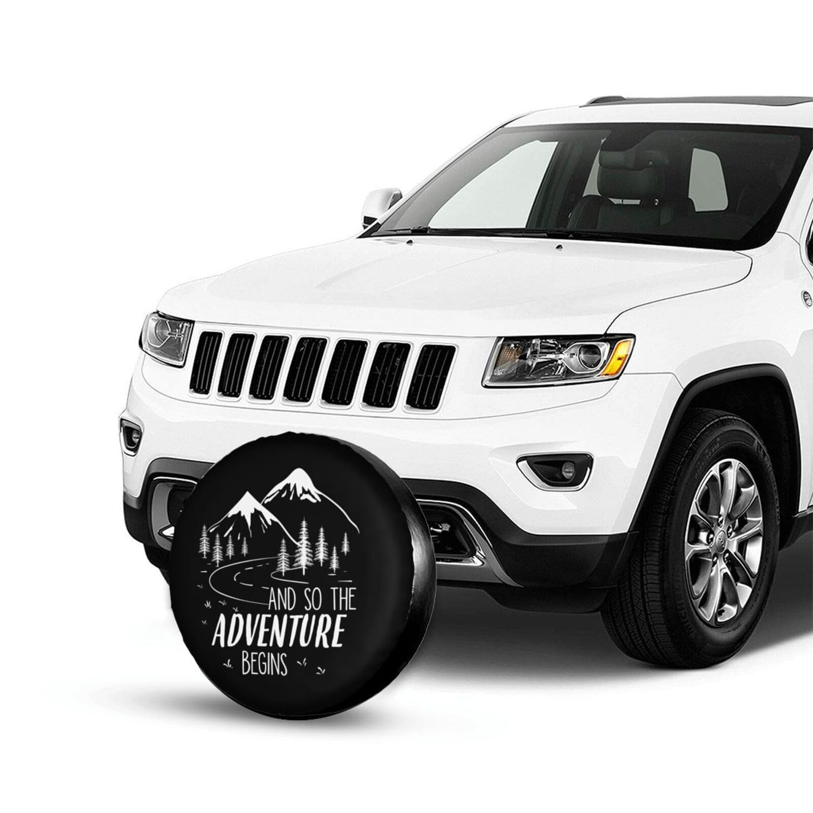 and So The Adventure Begins Spare Tire Cover Camper Tire Wheel Covers Weatherproof Wheel Tire Protector Waterproof Dust-Proof Ty