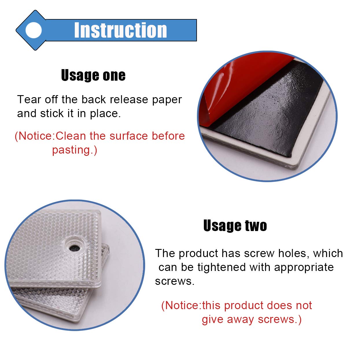 Smseace 15Pack White Safety Reflectors Self Adhesive Trailer Reflectors,Car Reflector,Reflectors For Driveway Used For Truck,Rvs