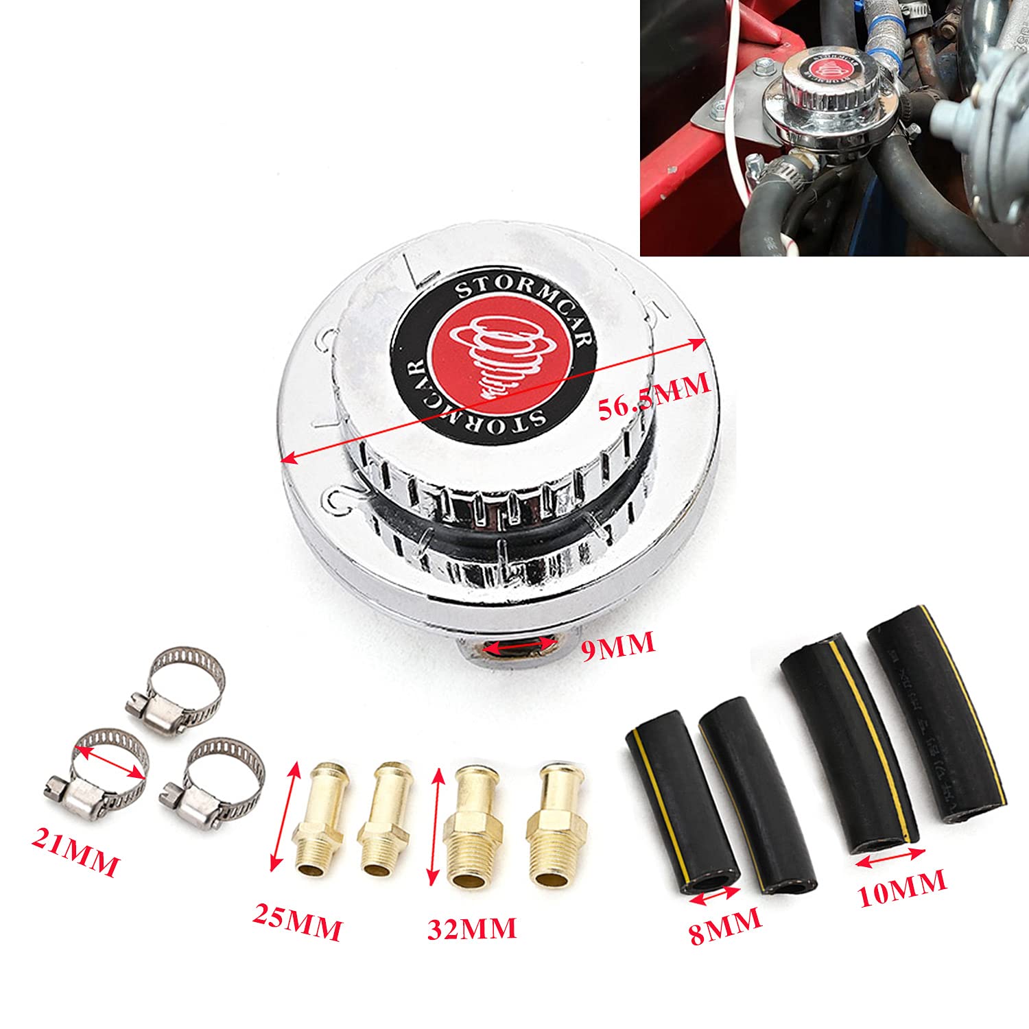 RJSPHH Fuel Pressure Regulator Kit Carburetor Carb Fuel Pump FPR, Adjustable Gunmetal Fuel Pressure Regulator Universal for Carb