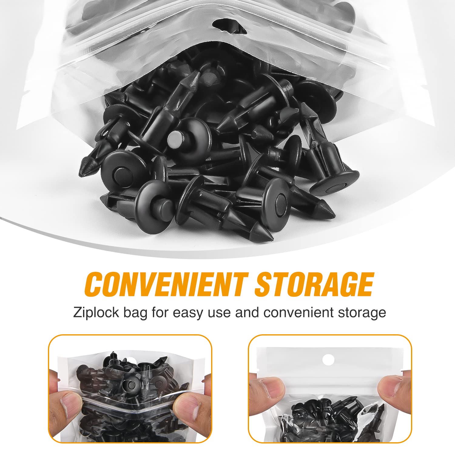 Gooacc 50Pcs M6 Fender Clip Retainer Bumper Nylon Push Rivet Pins Bolt Motorcycle Hardware (2005-6Sriv) For Honda Kawasaki Suzuk