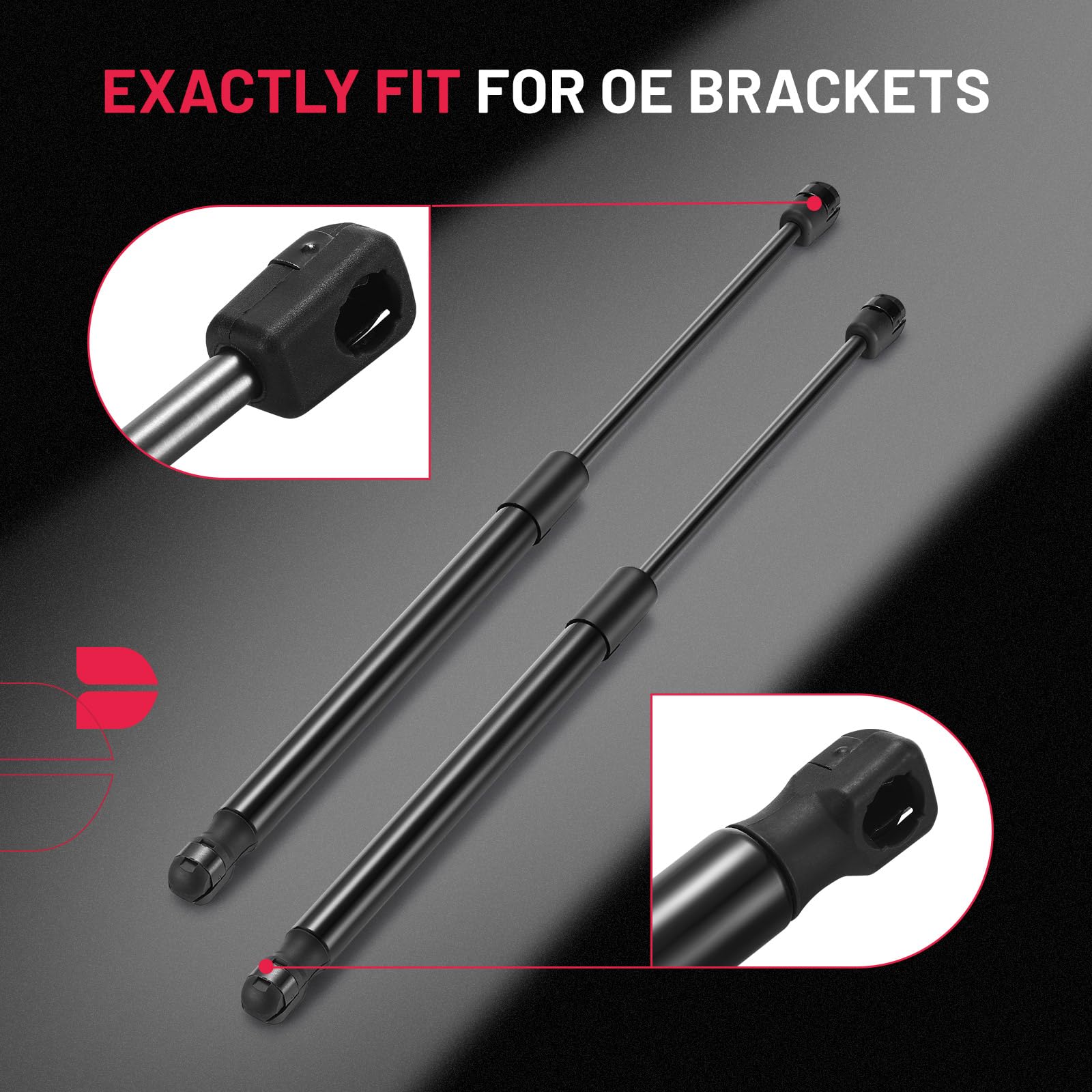 Bdfhyk C16-02648 17In/35Lbs (156N) Gas Shocks Struts For Leer Are Snugtop Camper Shell Truck Topper Rear Window, Truck Pickup Ca