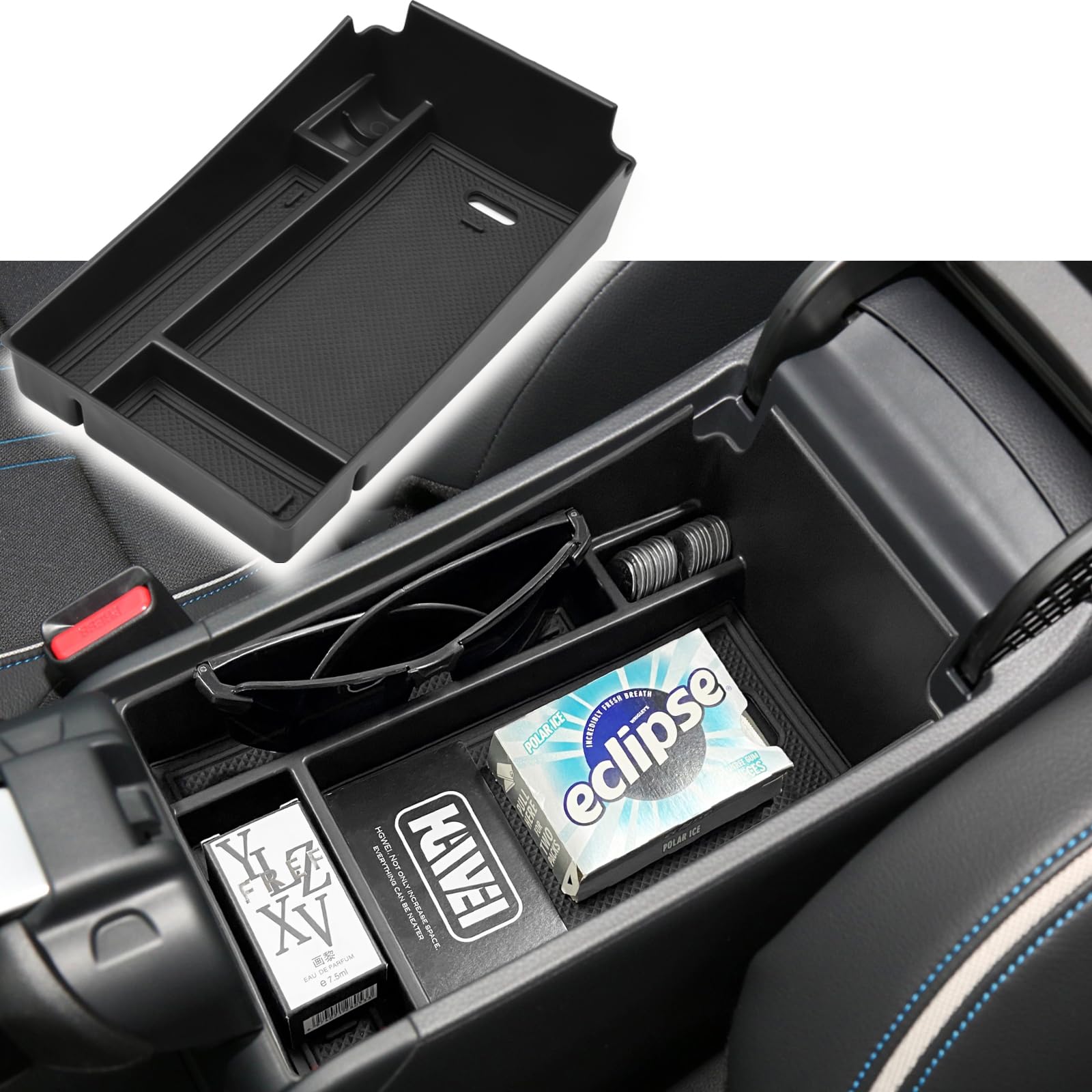 Hgwei Center Console Organizer Tray Compatible With Honda Hrv 2023 2024 Accessories, Armrest Storage Box For Hrv Ex/Ex-L/Lx/Se/S