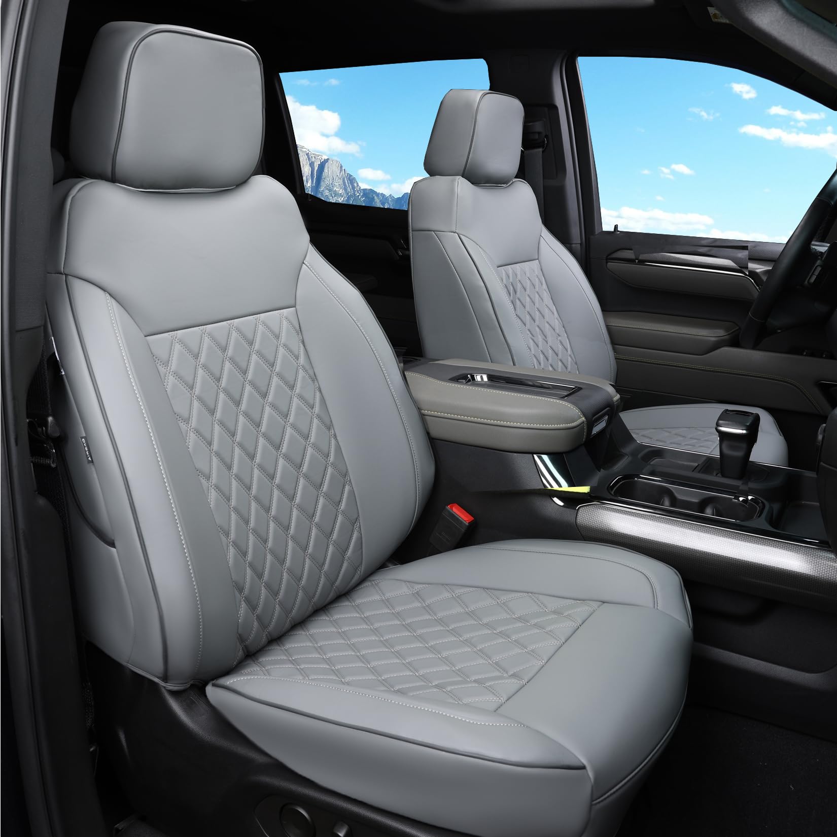 Tandi Custom Fit Chevy Silverado & Gmc Sierra Seat Covers With Faux Leather For 2019 2020 2021 2022 2023 2024 2025 Chevy Silvera