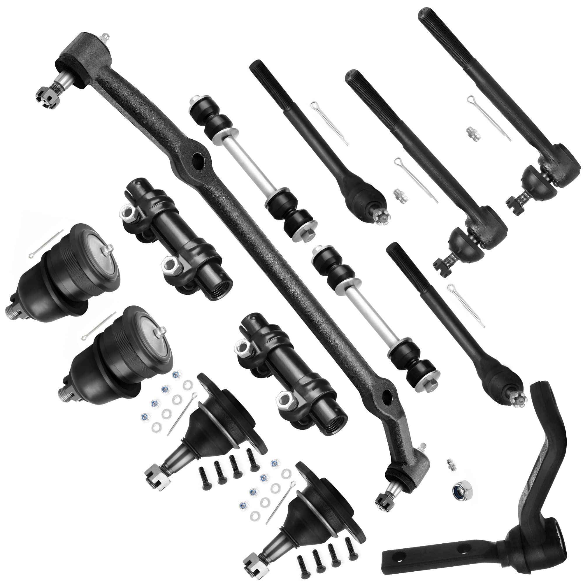 SCITOO 14pcs Front Suspension Kit Center Link Tie Rod End Adjusting Sleeve Sway Bar Link Ball Joint Idler Arm Fit 1978-1987 For 