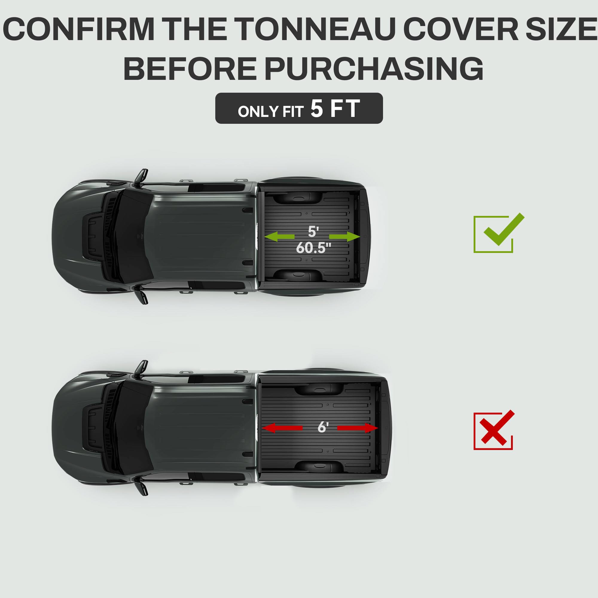 Autosaver88 Frp Hard Tri-Fold Truck Bed Tonneau Cover Compatible With Toyota Tacoma 2016-2023 5Ft Bed (Excl. Trail Edition)