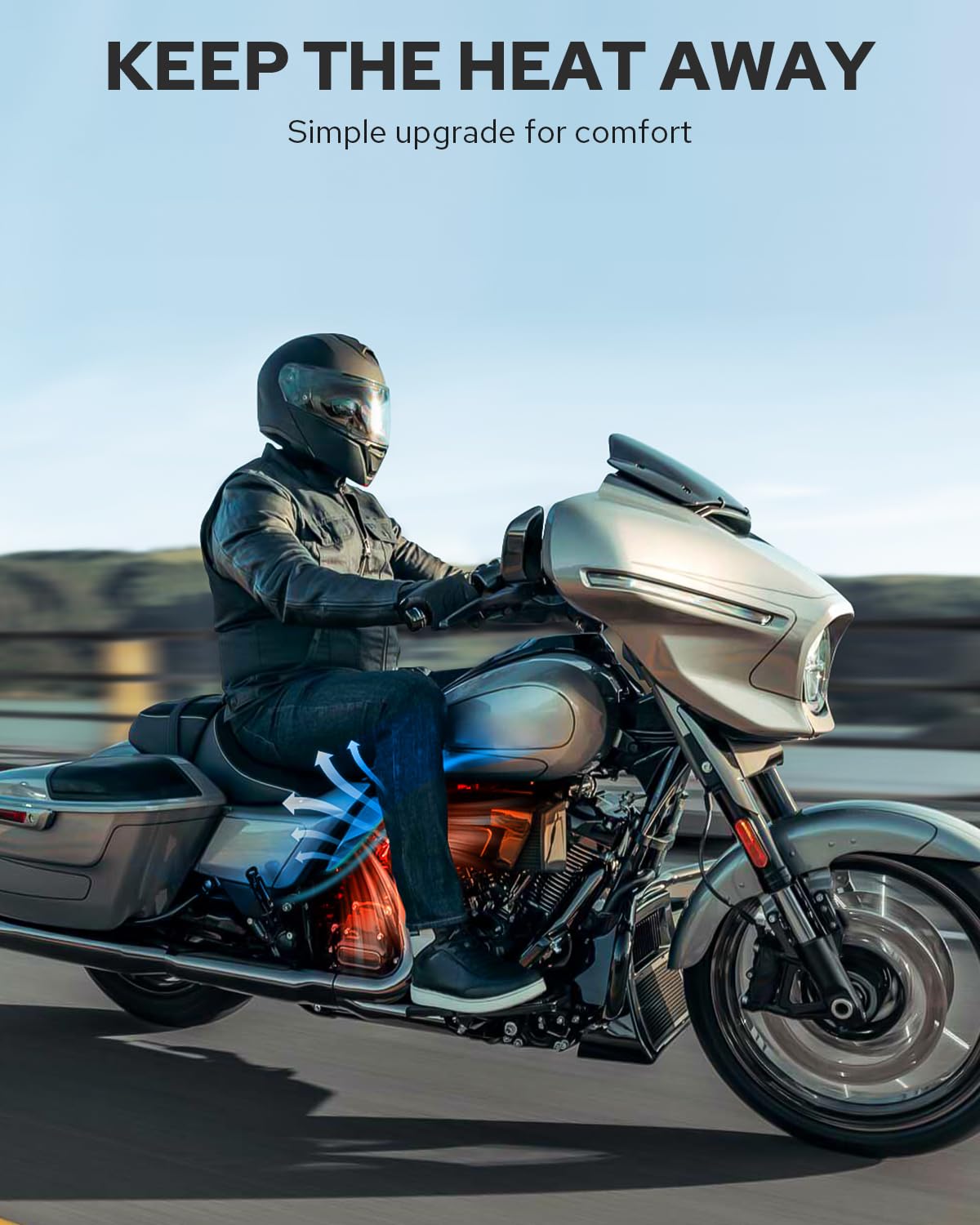Benlari Air Deflectors for Harley Davidson Touring 2009-2024, Gloss Black, ABS Plastic, Model HS-9785