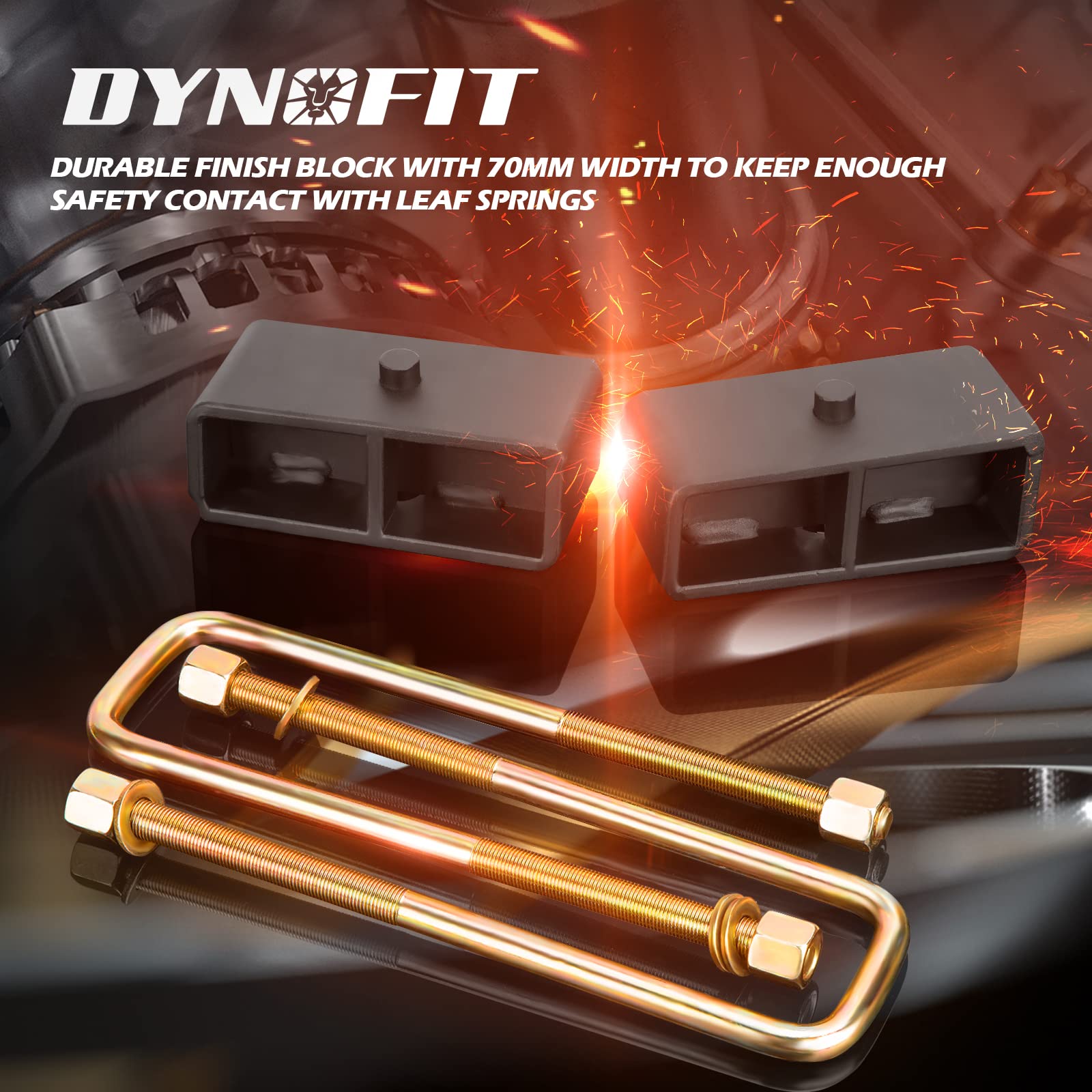 Dynofit 2 Inch Rear Lift Blocks For Silverado 1500 Sierra 1500, 2'' Rear Leveling Block Kit Compatible With 2007-2024 Chevy Silv