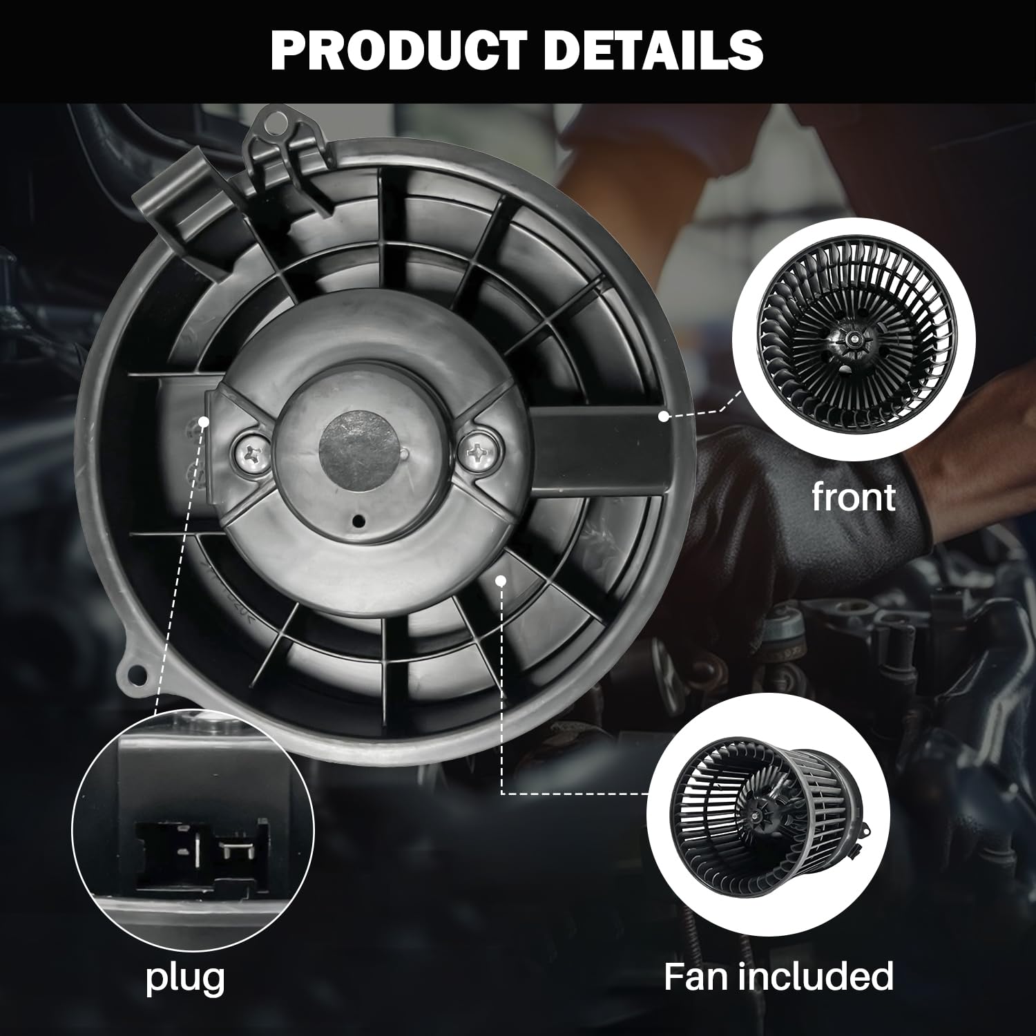 Aspligo 700323 Front Ac Heater Blower Motor Fan Fit For Nissan Rogue 2.5L 2014 2015 2016 2017 2018 2019 ,Rogue Sport 2.0L 2017 2