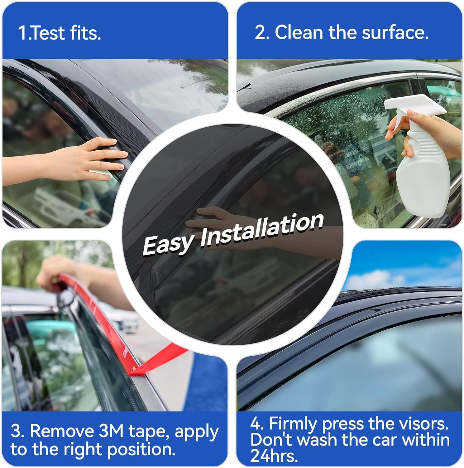 Window Visors Rain Guards Shield for 2011-2021 Jeep Grand Cherokee, Out-Channel Window Vent Wind Deflectors Visors Shades for 11