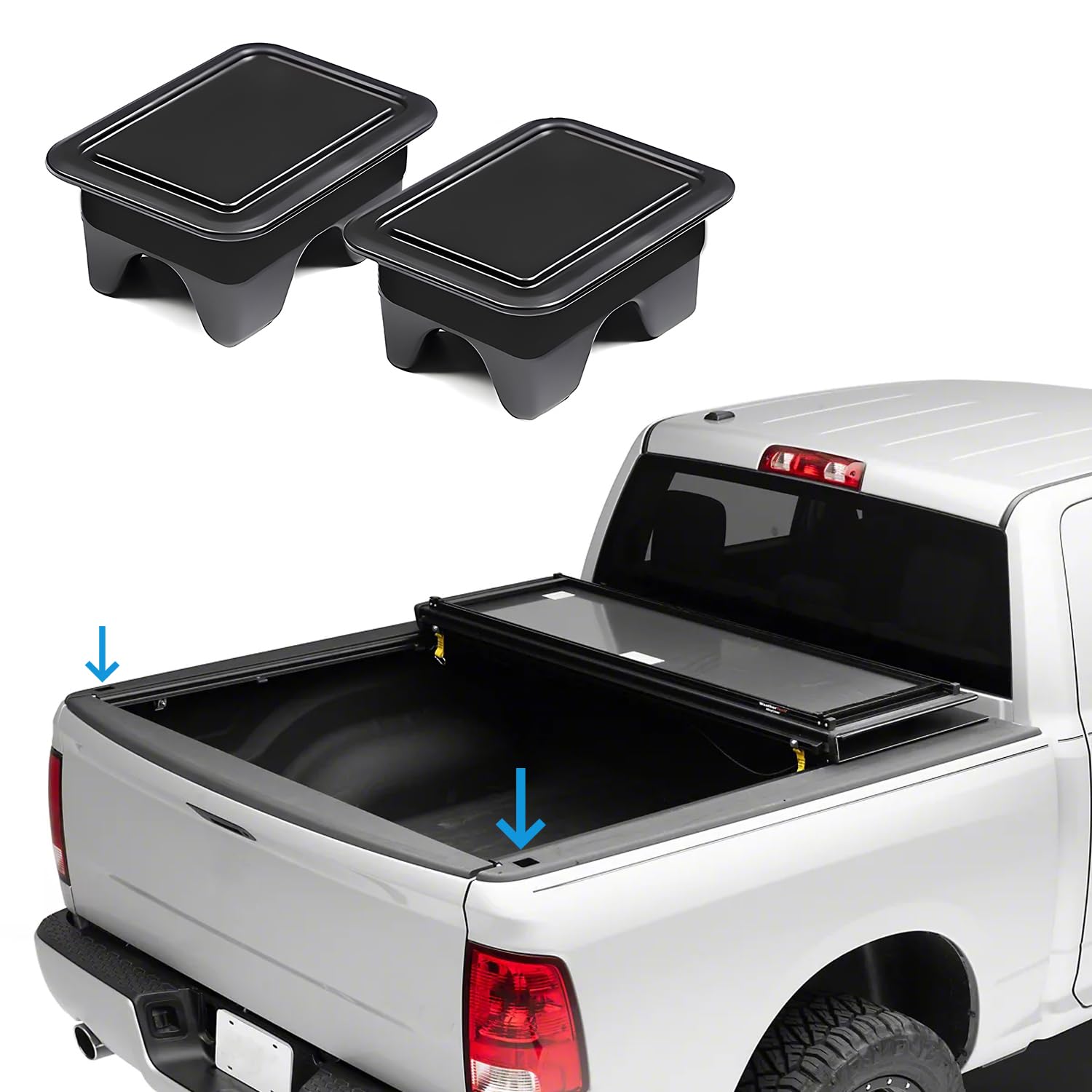Shademax For Dodge Ram 1500 Stake Pocket Covers Rear Truck Tonneau Covers Bed Rail Stake Pocket Cover, Stake Holes Caps Plugs Co