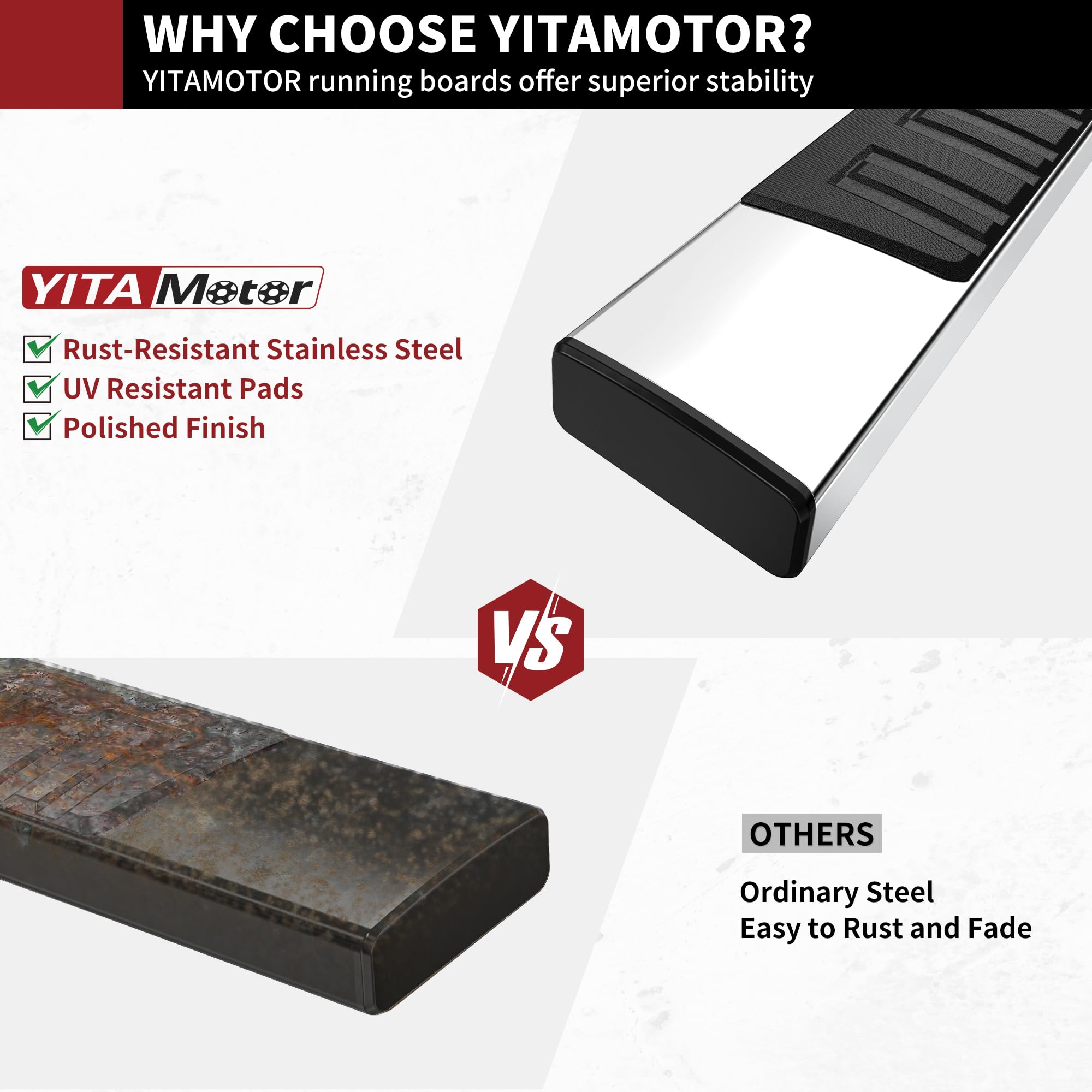 Yitamotor 6.5 Inches Running Boards Compatible With 2019-2025 Dodge Ram 1500 Quad Cab/Extended Cab New Body Style (Exclude Class