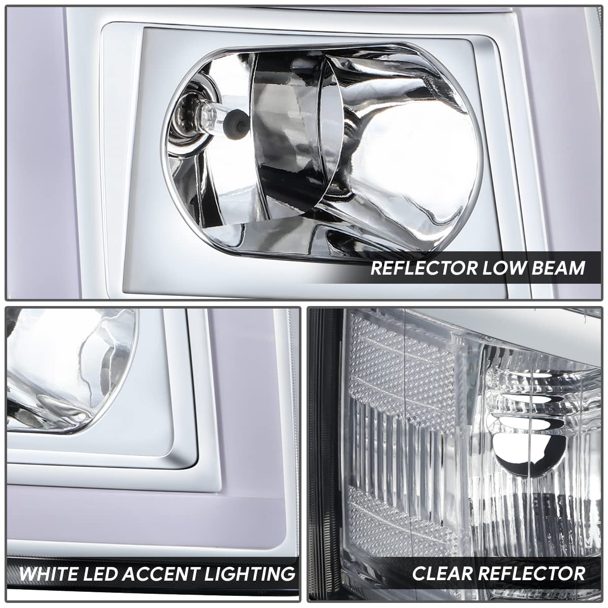 Dna Motoring Hl-Hpl-Csil07-G5-Ch-Cl1 Pair Of Led Drl Headlights Compatible With 07-13 Silverado 1500/07-14 Silverado 2500 Hd 350