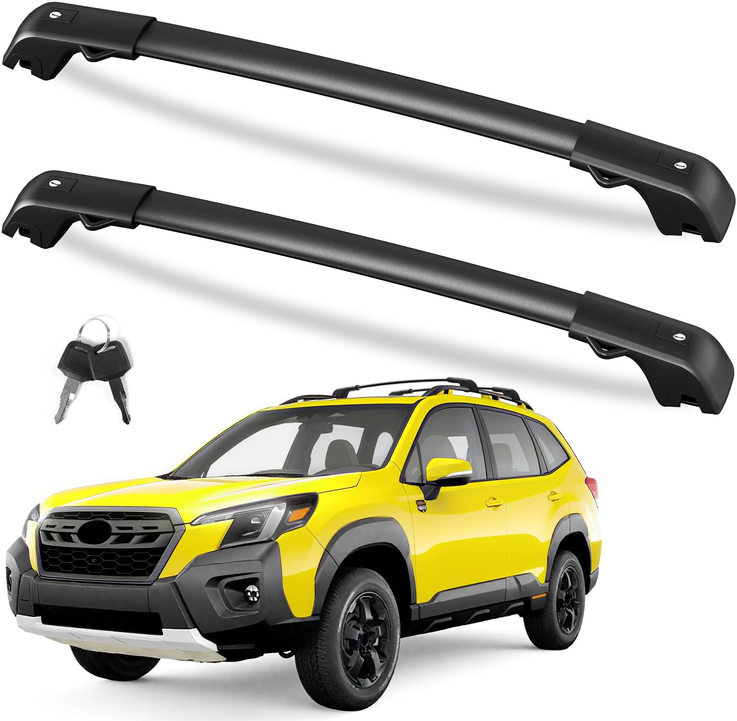 Fengyu Roof Rack Cross Bars 220Lb Compatible With Subaru Forester Wilderness 2022 2023 2024, Heavy Duty Lockable Aluminum Roof R