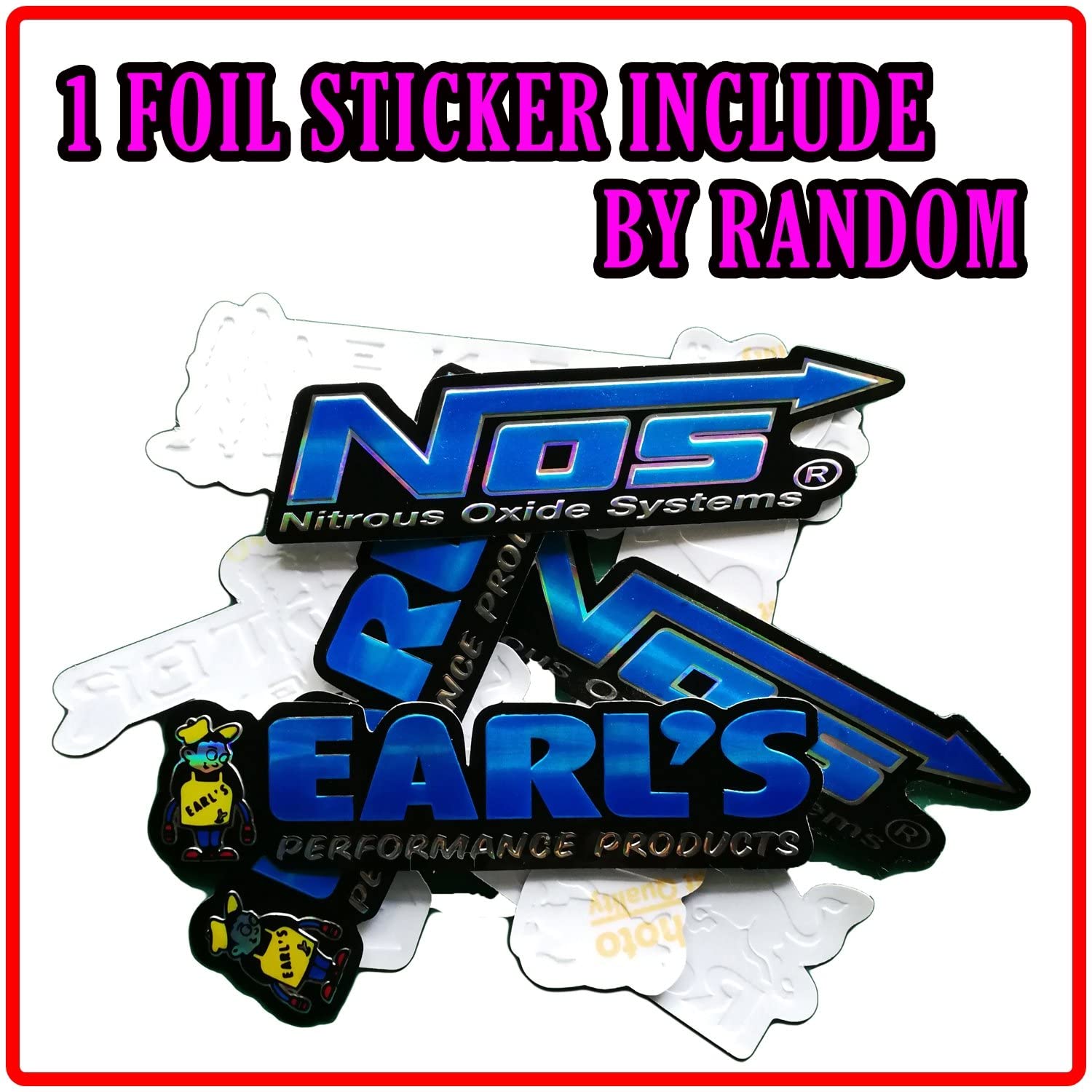 RICEFINE Vinyl Graphic Decals - Cars Motorsport Nos Gulf Hot Rod Nascar Drag Racing Stickers, Multicolor, Lot of 6