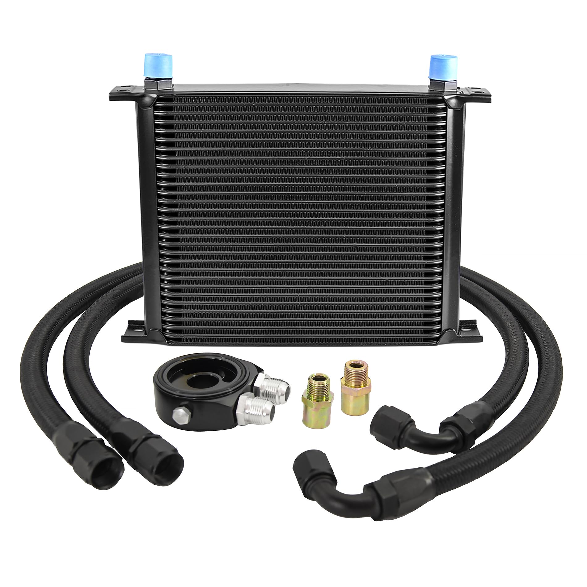 ZHSYMX 30 Row AN10-10AN Stacked Plate Oil Cooler Universal Engine Transmission British Radiator Oil Cooler Condenser with Fuel L