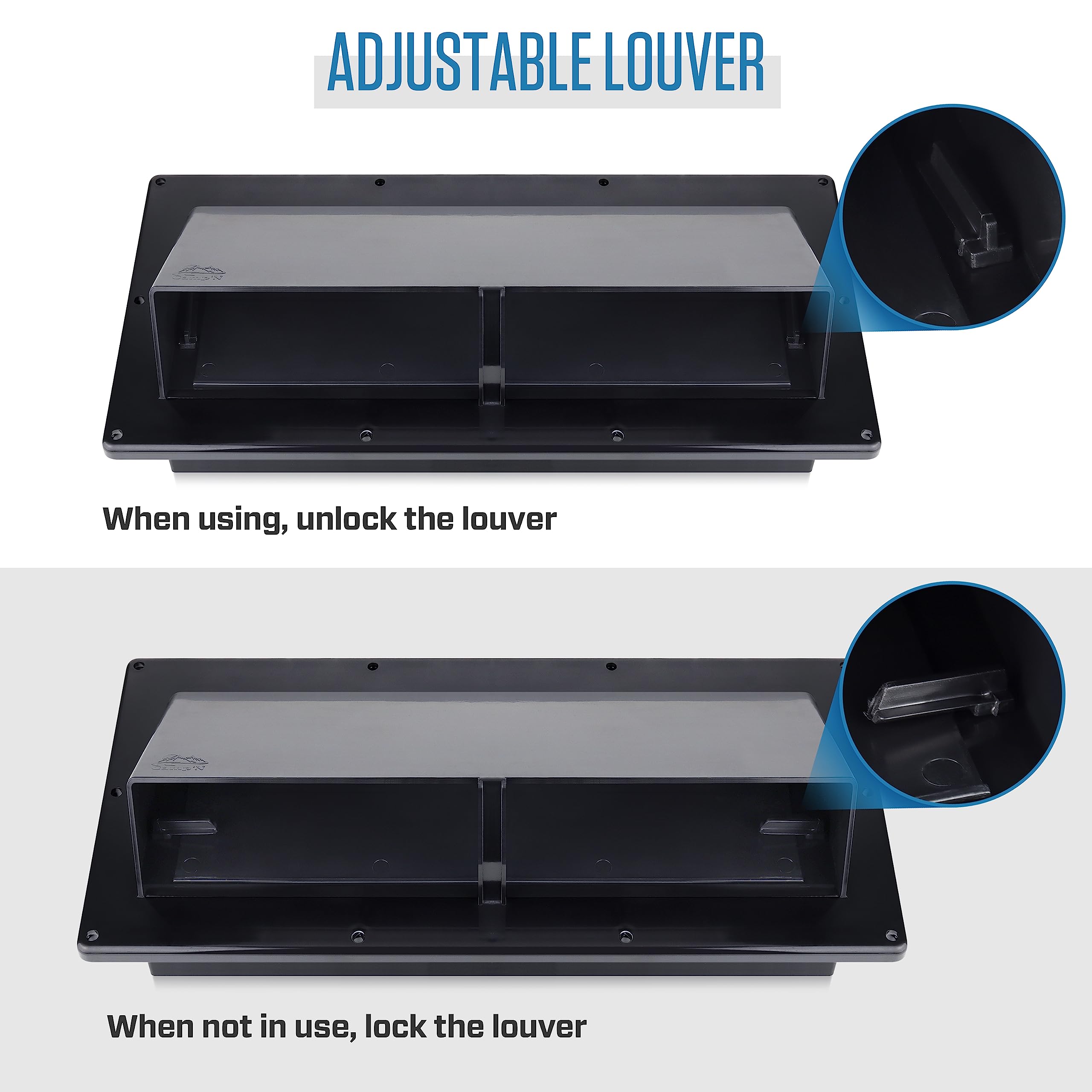 Camp'N RV Exhaust Vent Cover (Black) - Perfect RV Stove Vent Cover Replacement for Trailers, Campers, Motorhomes - Easy to Insta