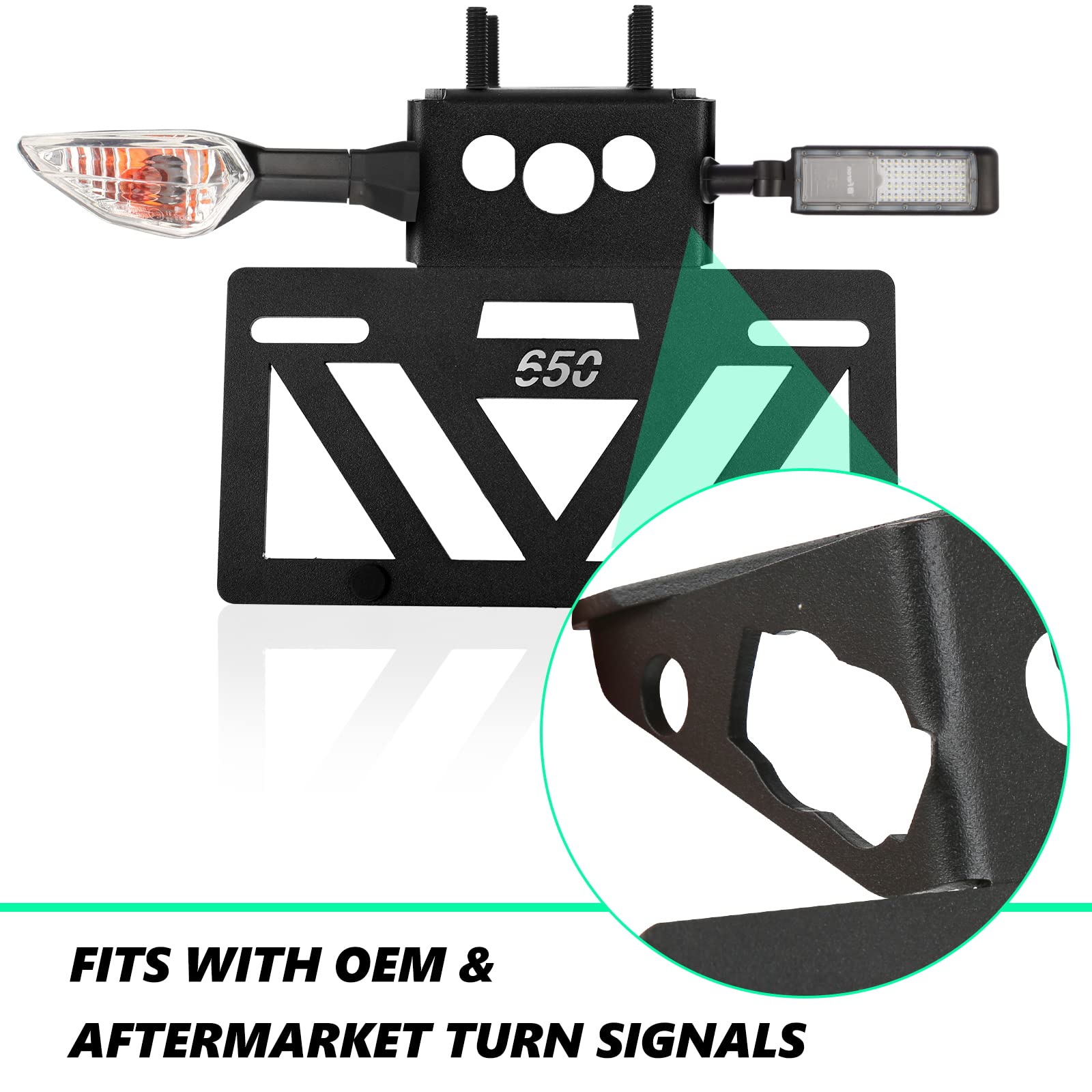 Inkudri 2023 Ninja 650 Fender Eliminator 2022 Z650 Ninja 650 Tail Tidy Ninja 650 License Plate Bracket Mount Z650 License Plate