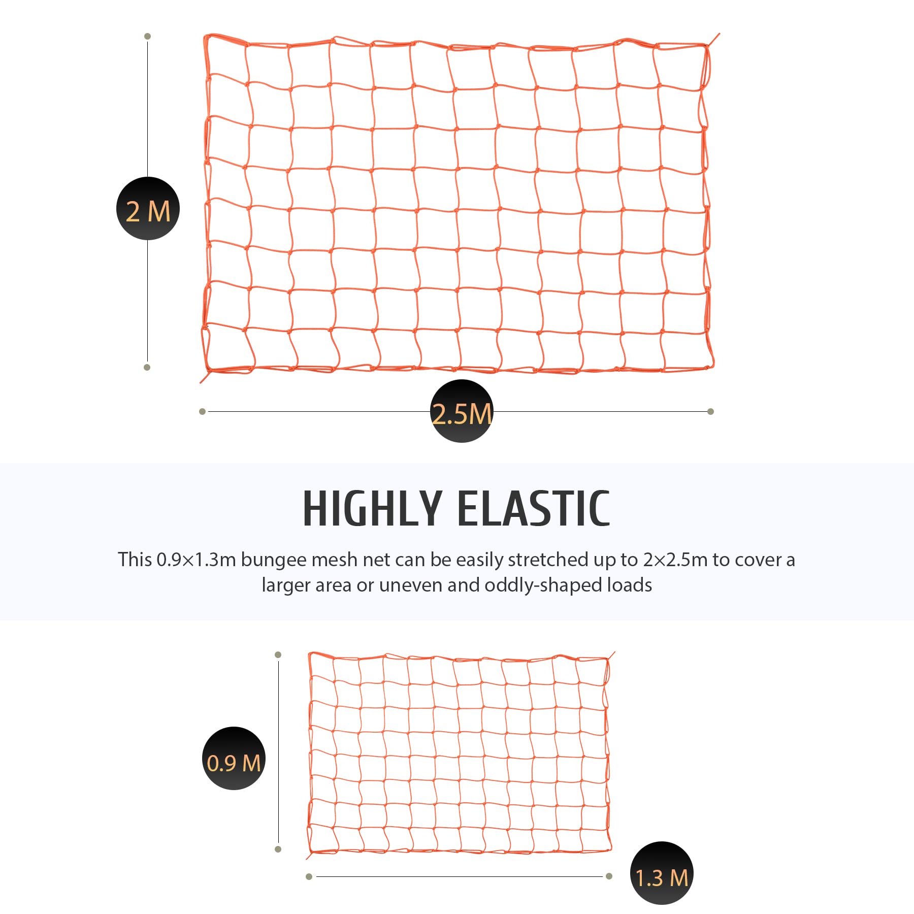 Orion Motor Tech Small Cargo Net, 3 'X4 ' Cargo Net For Roof Rack With 4 ''X4 '' Small Mesh, 6 'X8 ' Max Size Truck Bed Net With