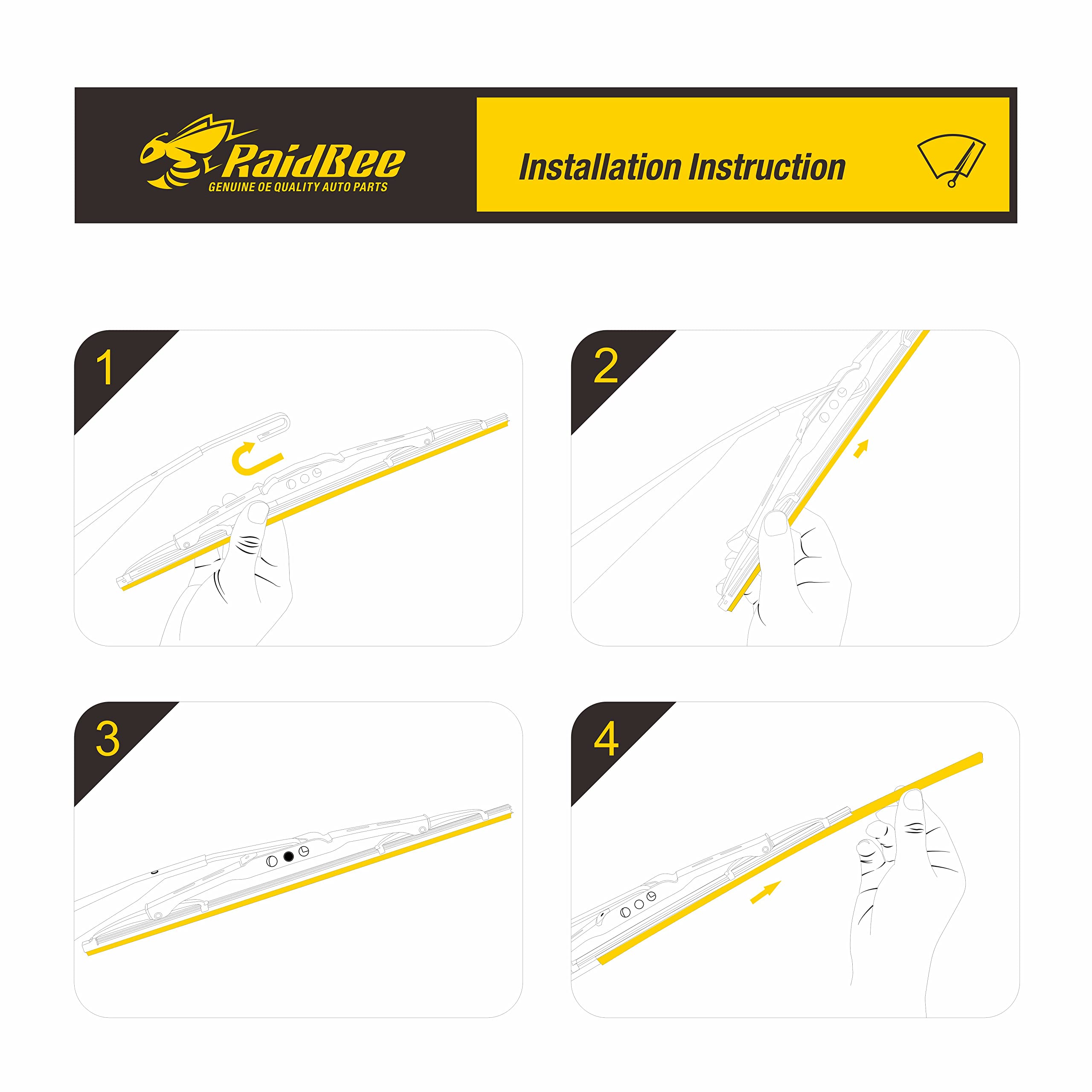 Raidbee Rear Wiper Blade 12 Inch, For Honda Cr-V 2006-1997,Hyundai Tucson 2009-2005 Kia Sportage 10-05/Saturn Vue 10-08 Rear Win